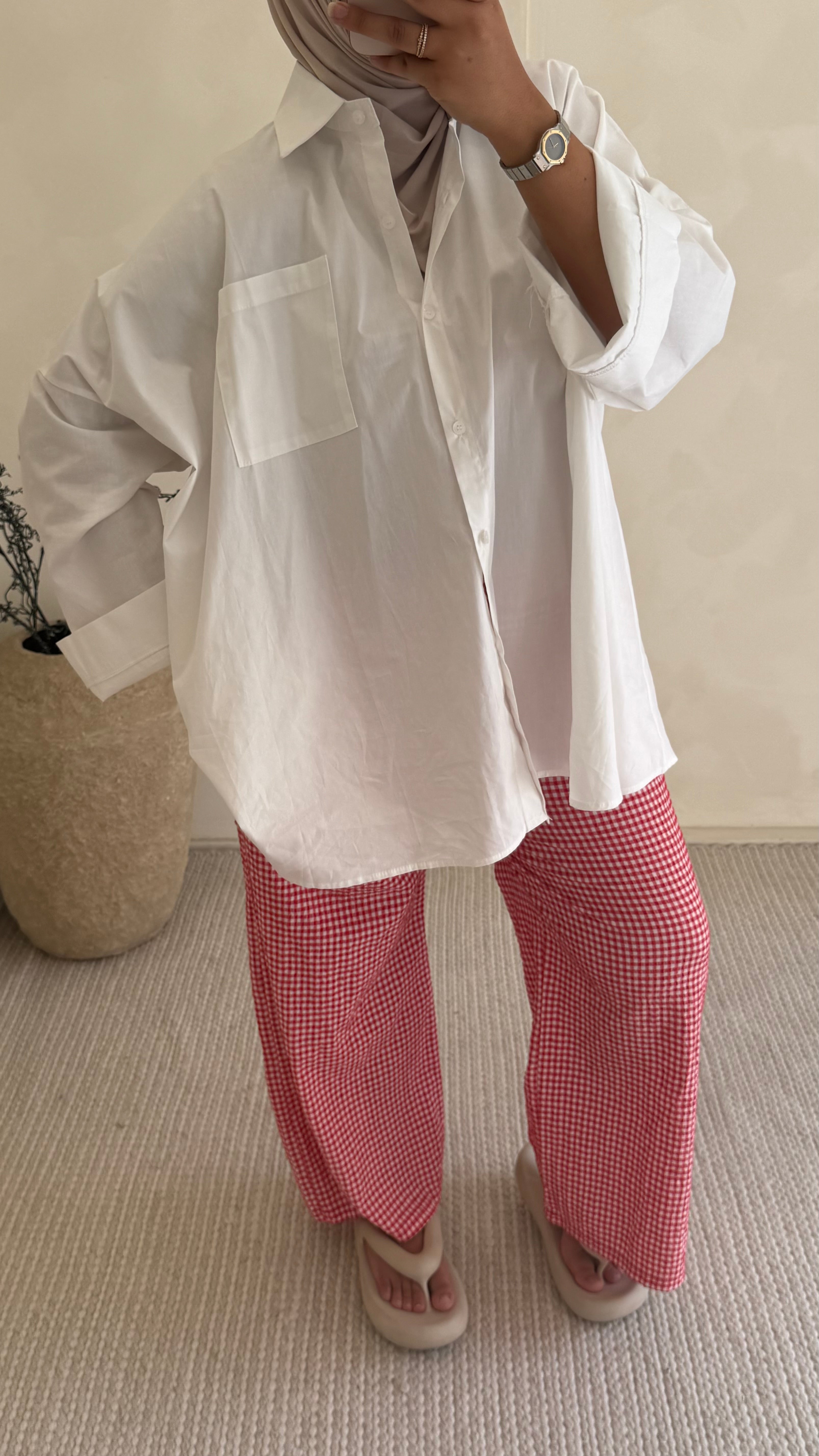 Pantalon Vichy Rouge