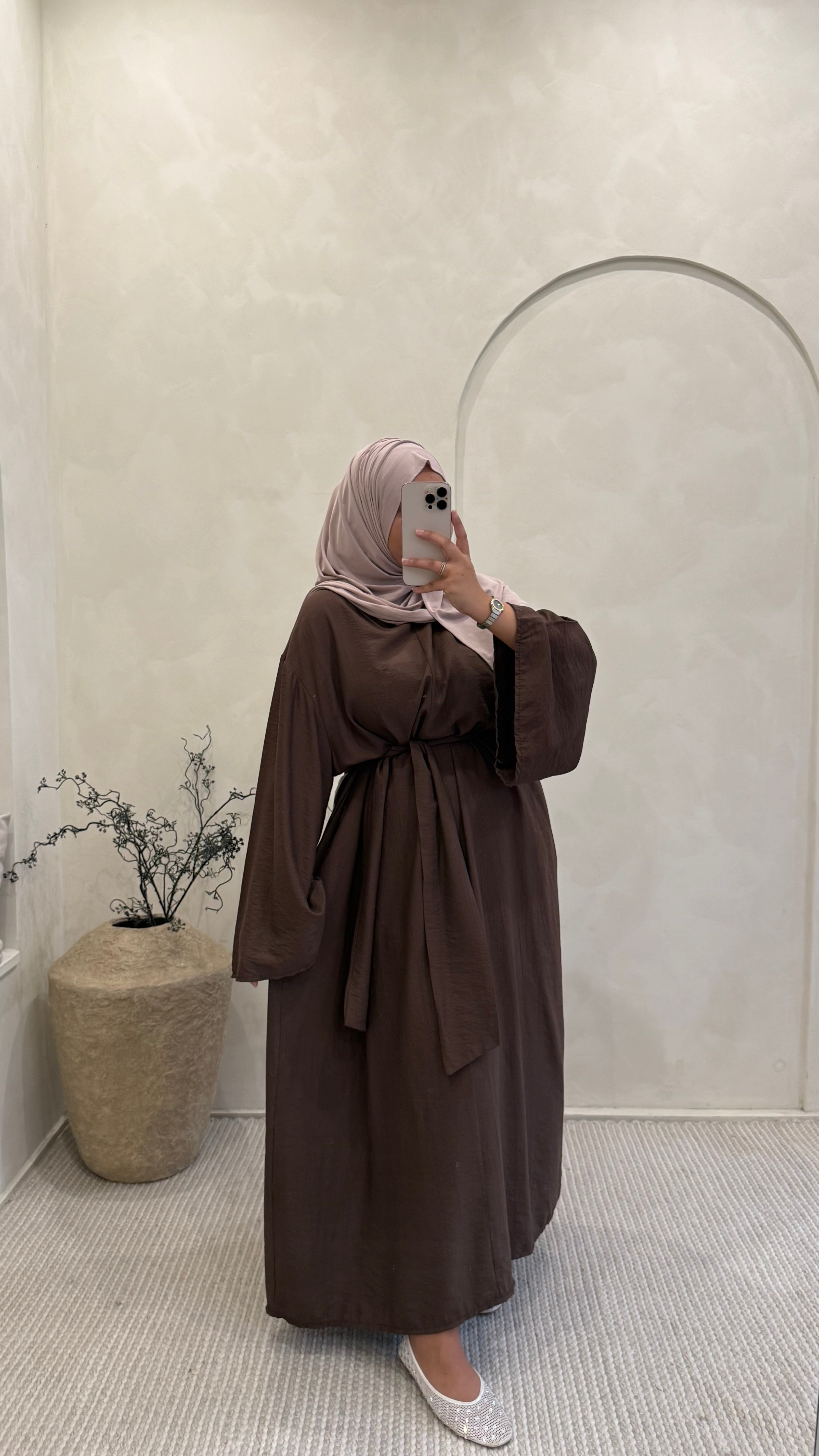 Abaya Ilham Marron