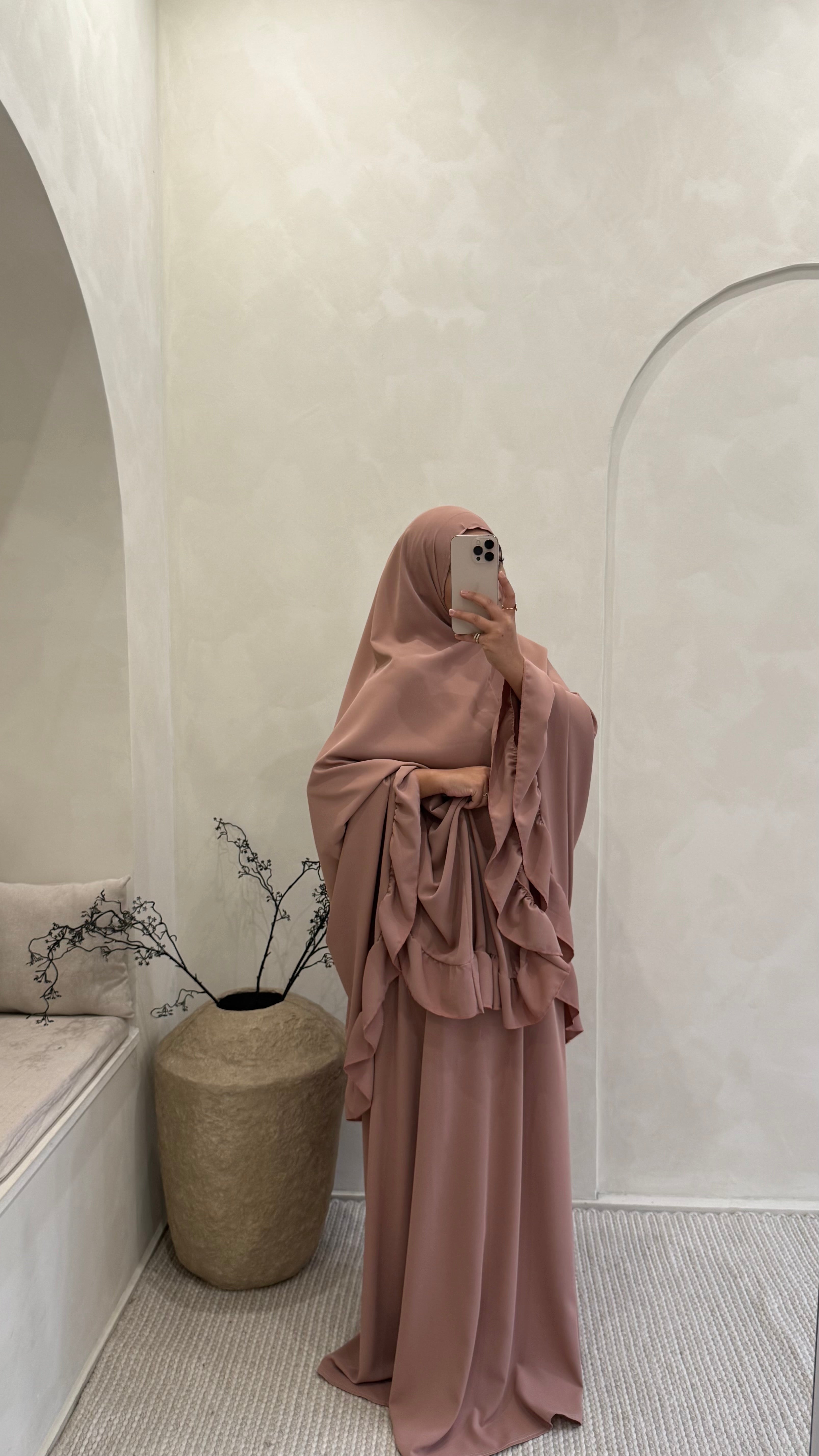Ensemble prière rose