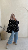 Chemise Mia à pois Noir