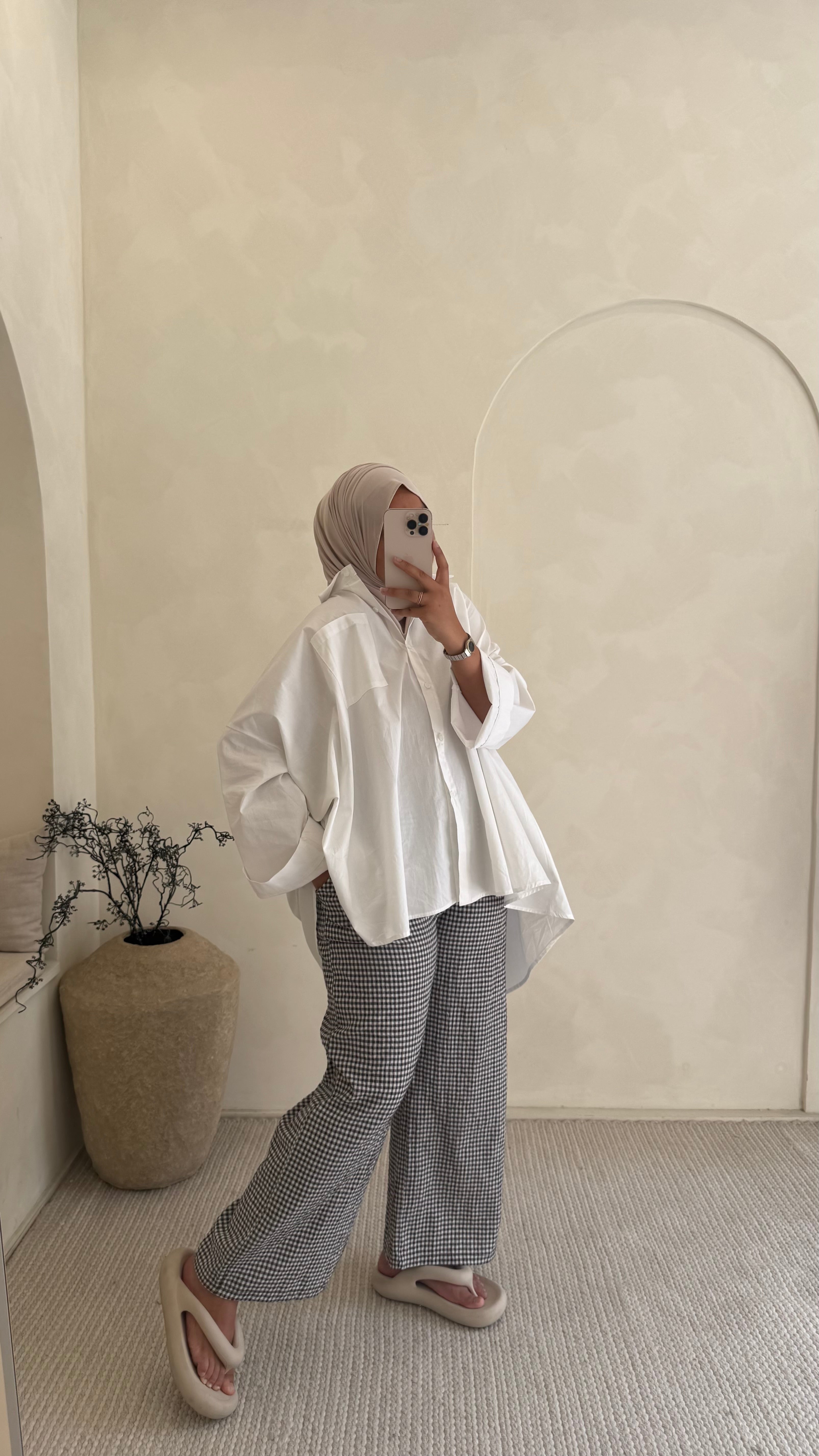 Pantalon Vichy marron