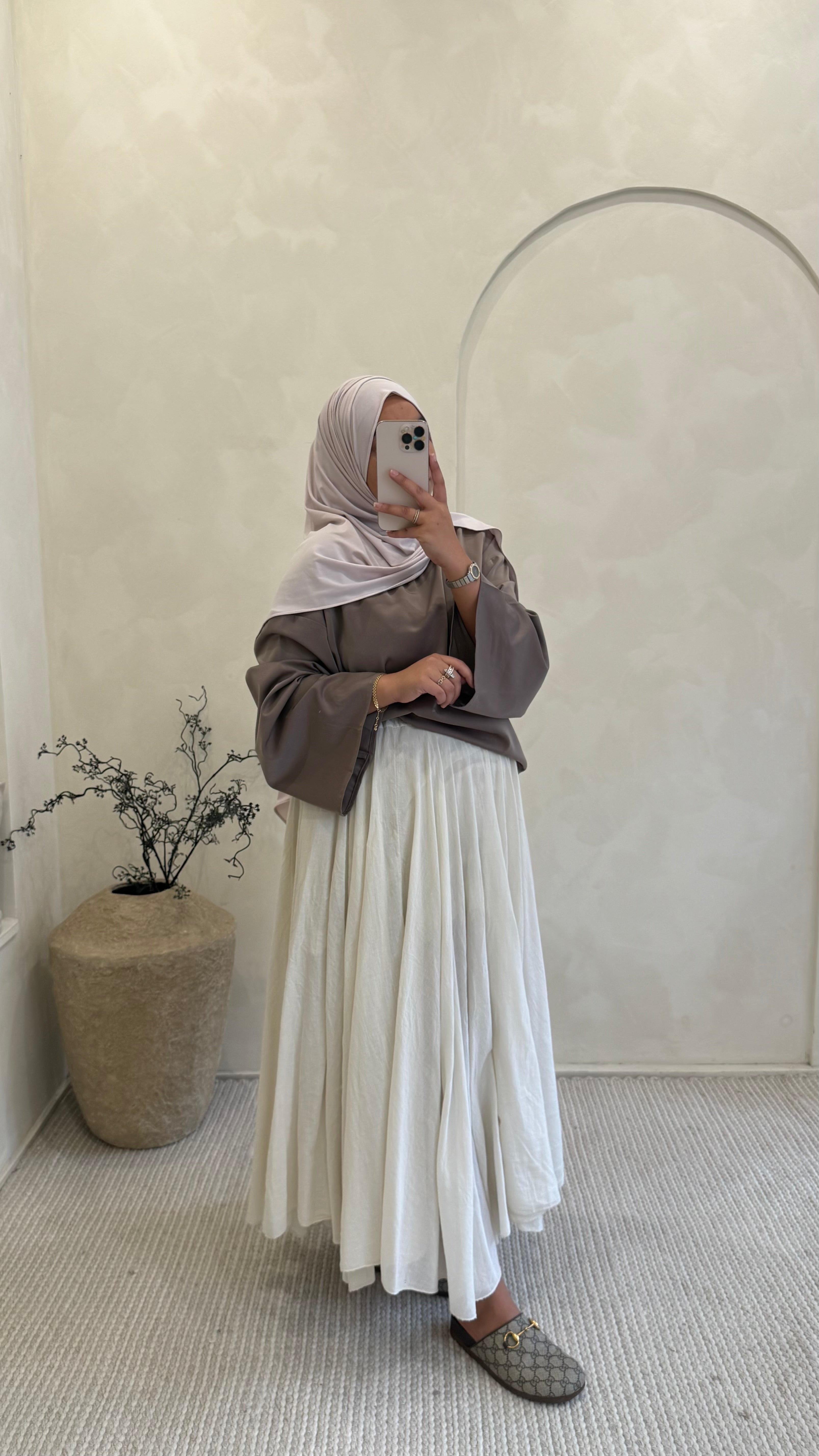 Blouse Ayla Taupe satin