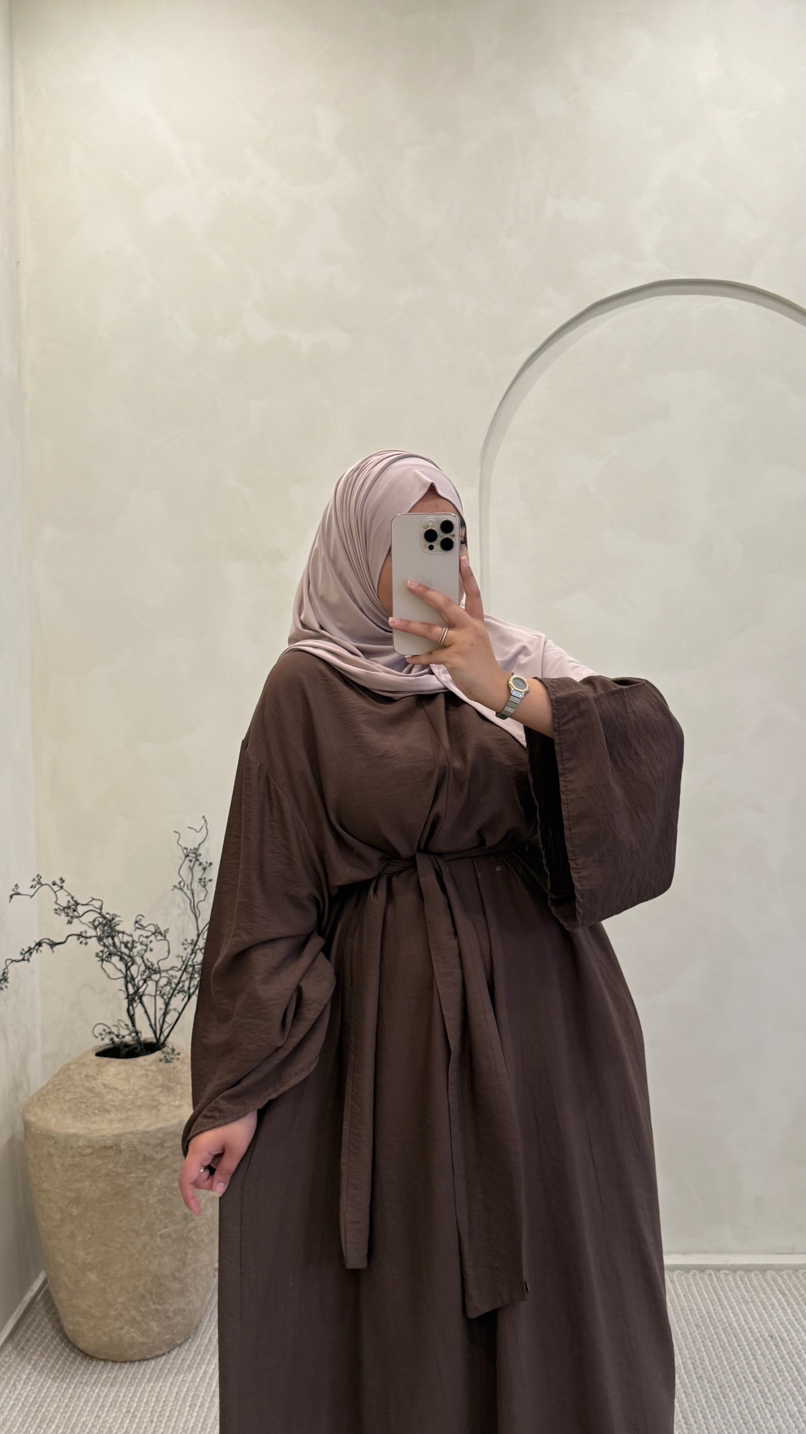 Abaya Ilham Marron
