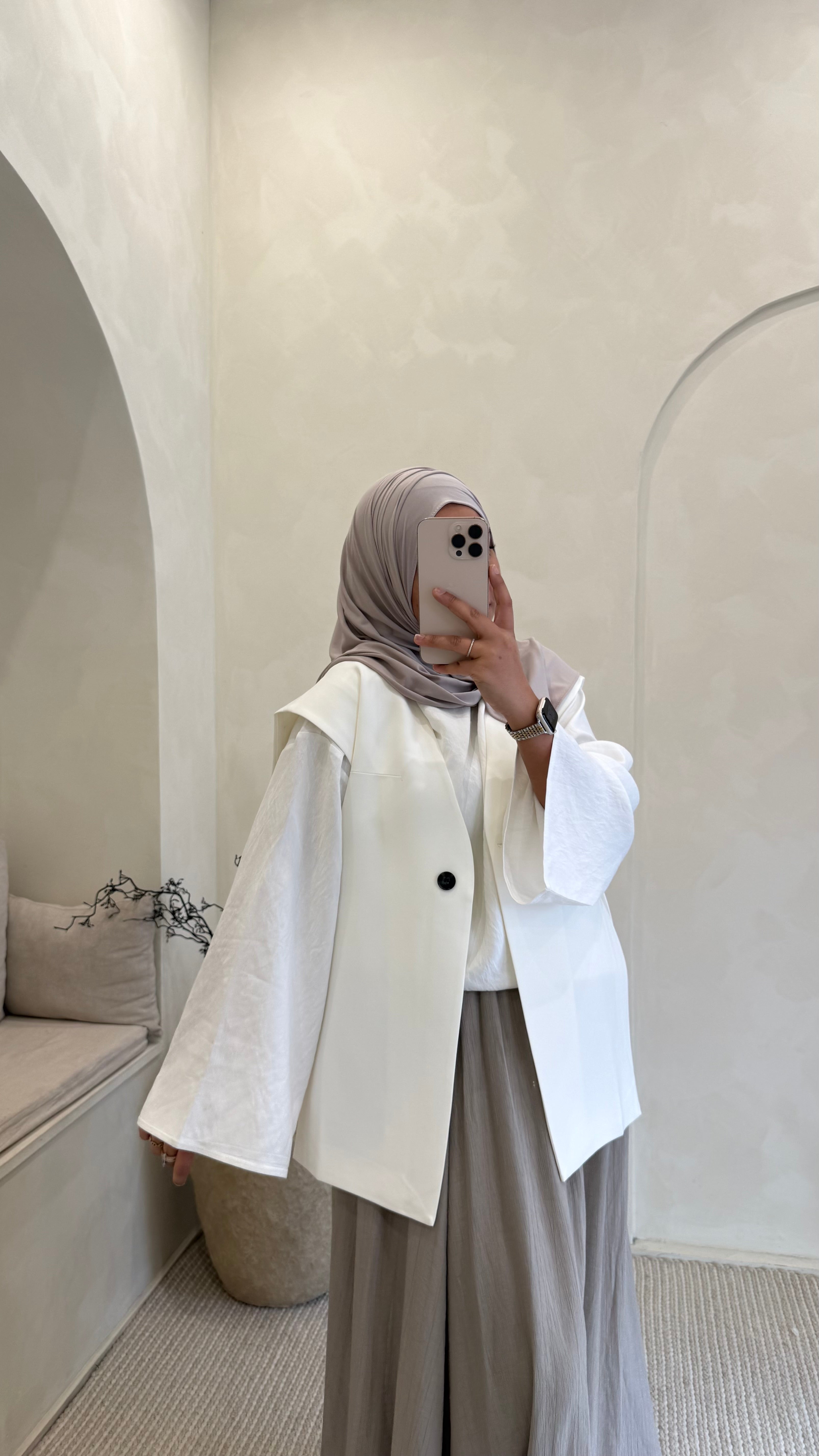 Blazer sans manche blanc