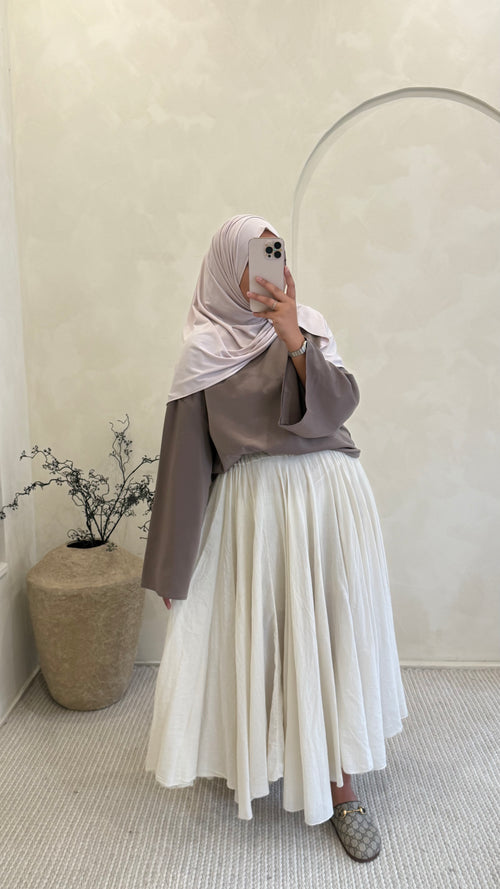 Blouse Ayla Taupe satin