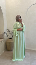 Abaya sayna vert pomme