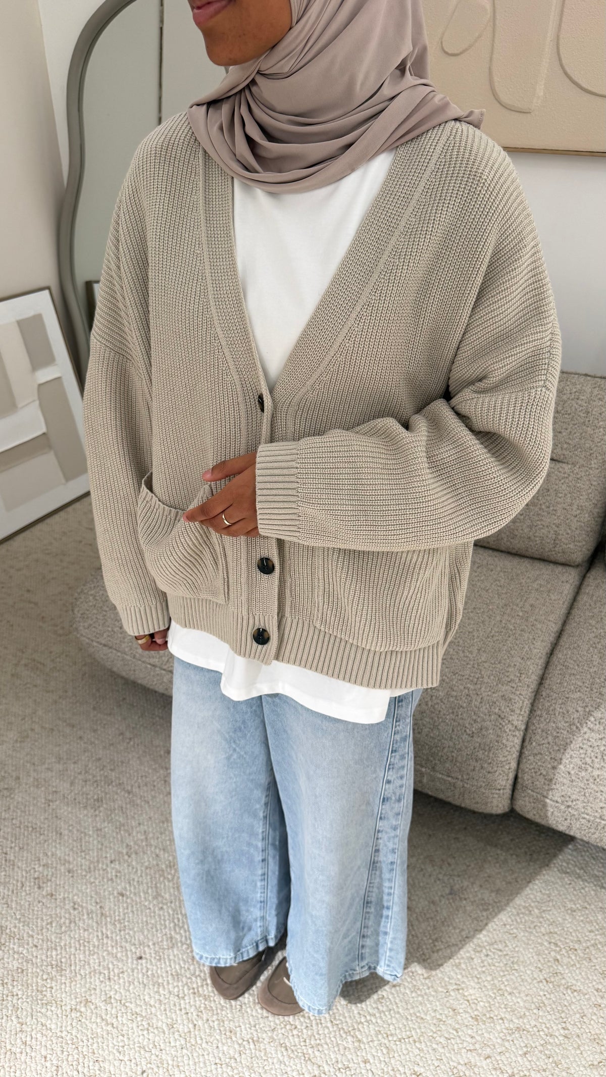 Cardigan Méora Grège