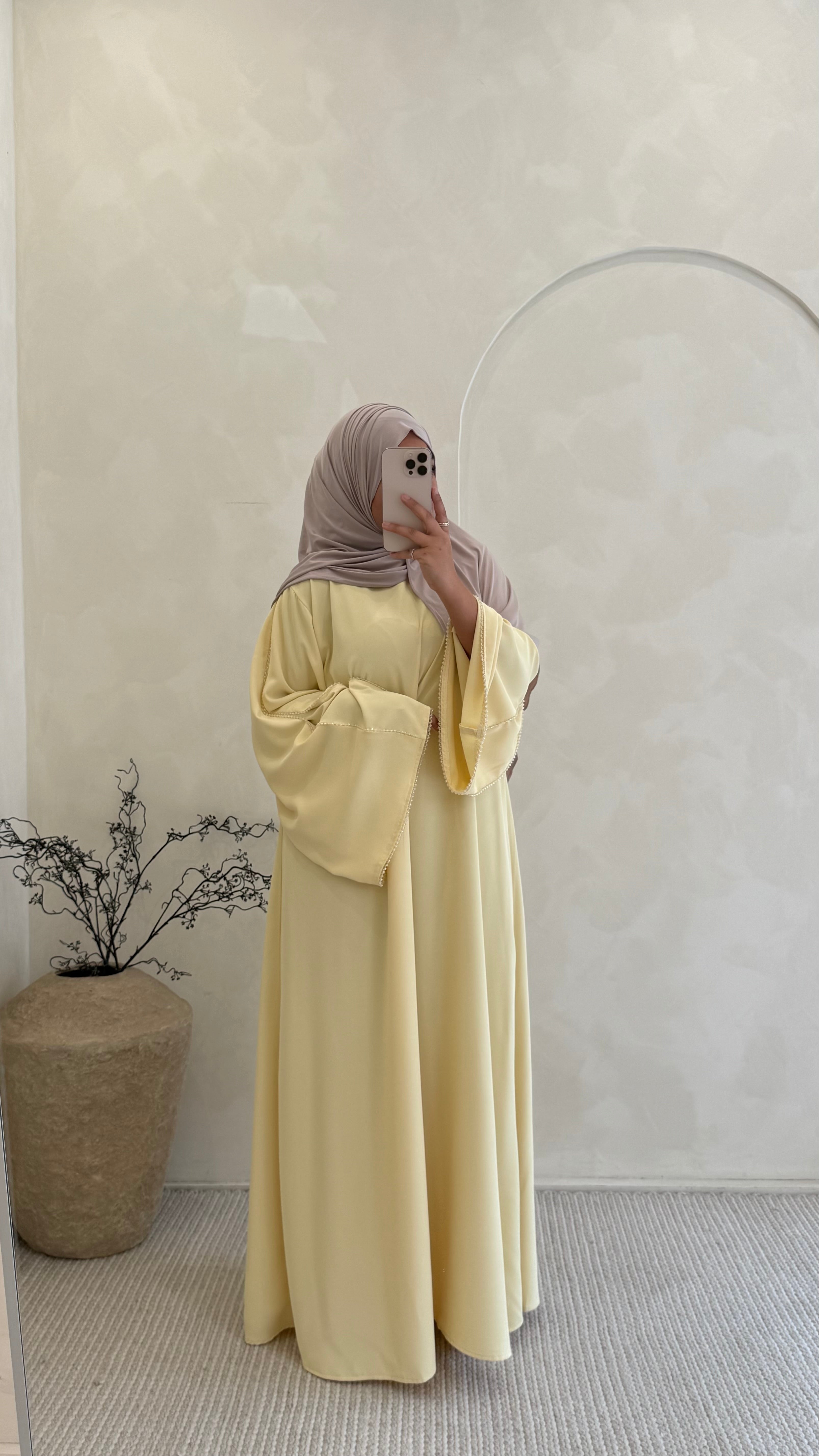 Abaya Qamar Jaune