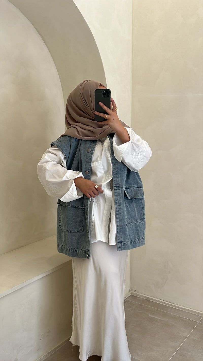 Veste en jean sans manche