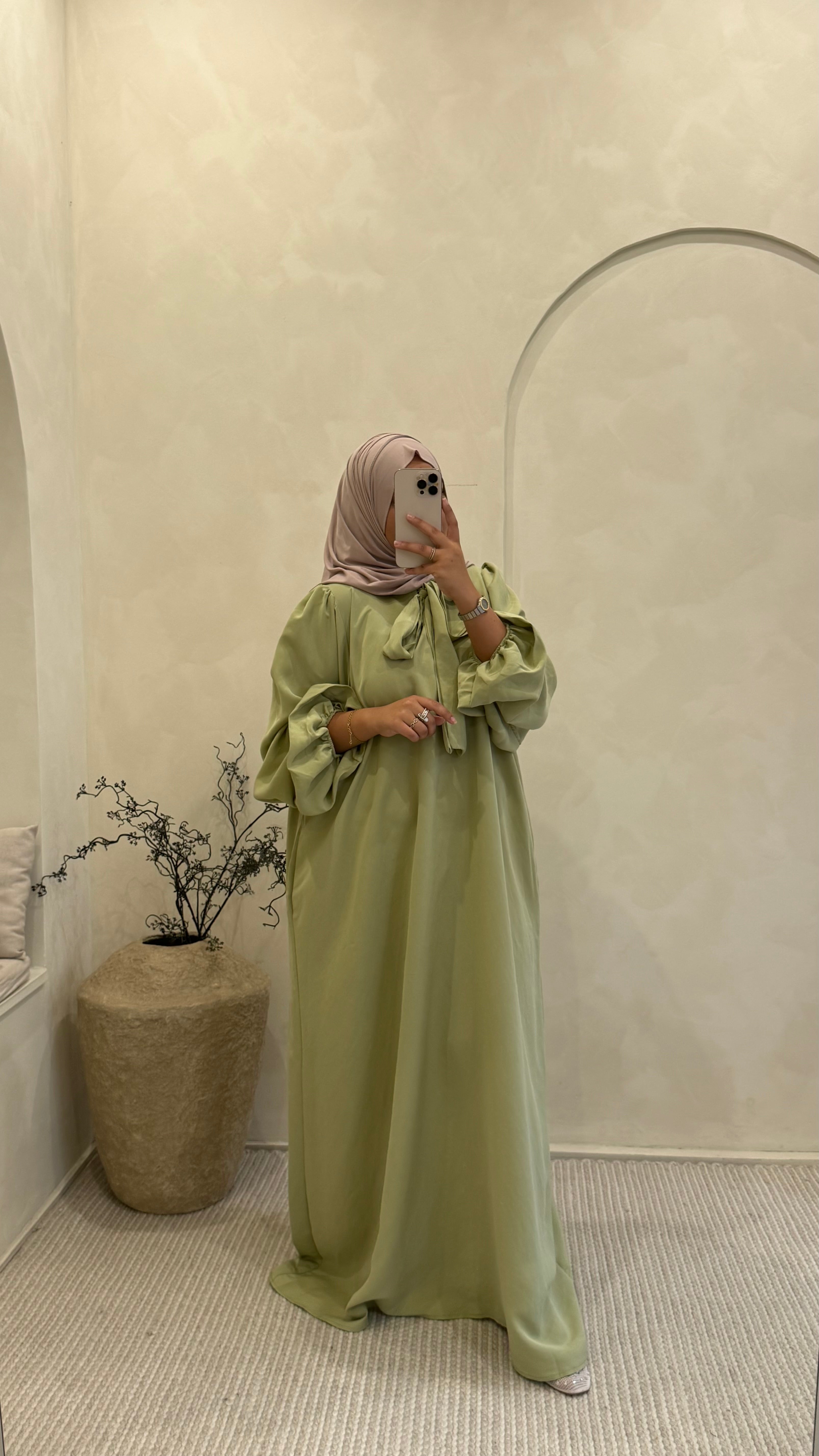 Abaya Dana vert pomme