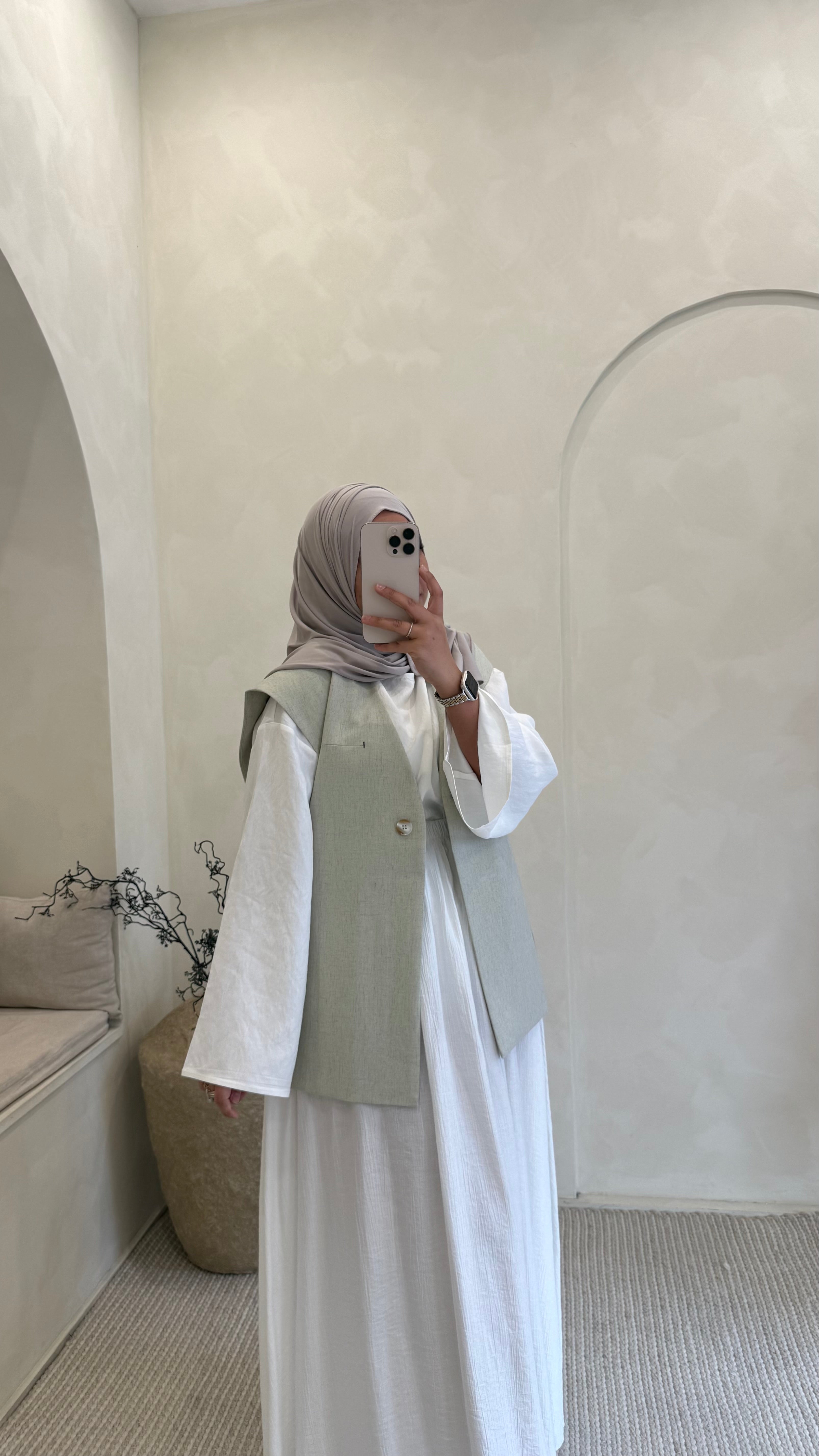 Blazer sans manche vert sauge