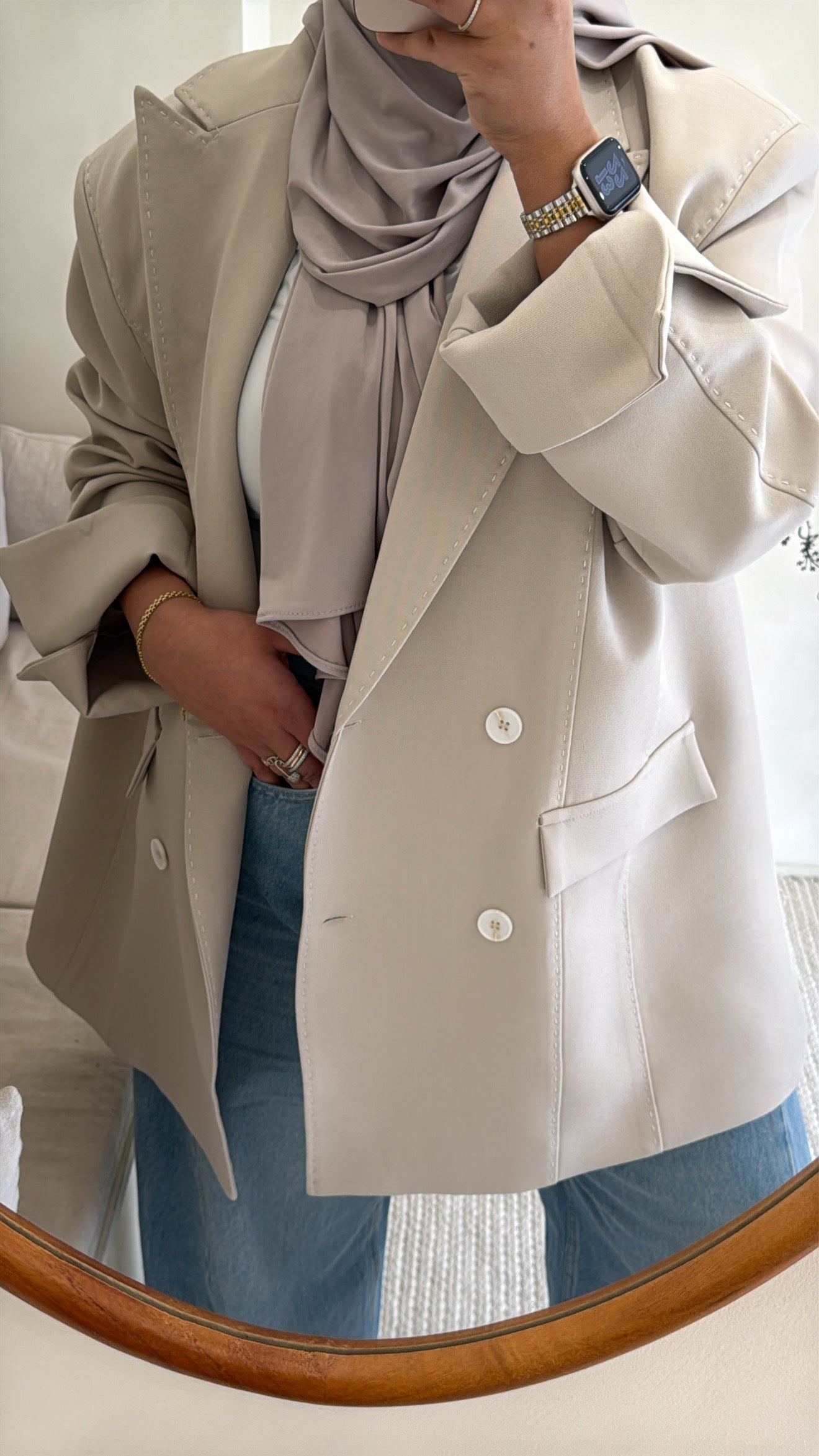 Blazer beige surpiqûre
