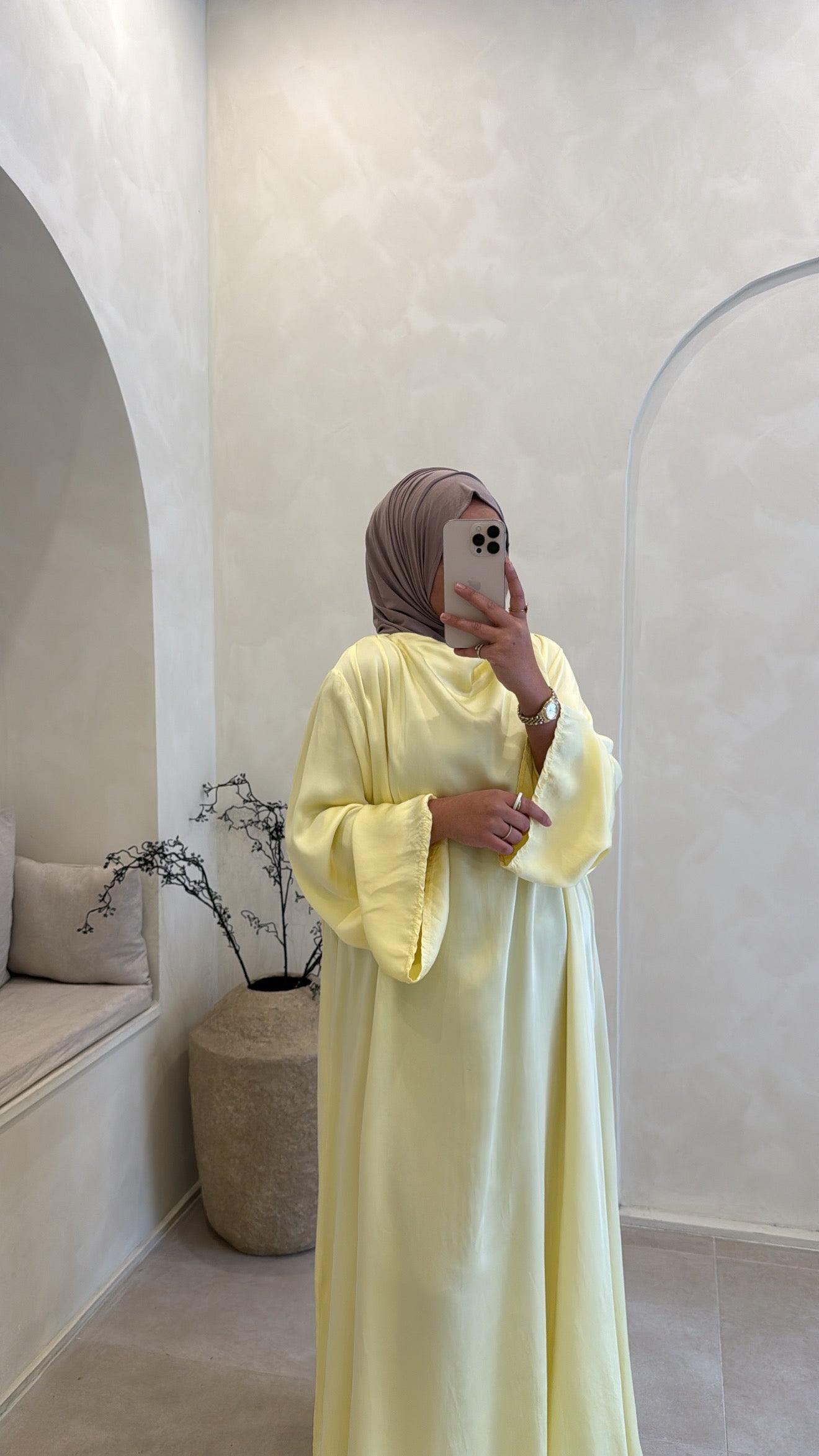 Abaya sayna jaune