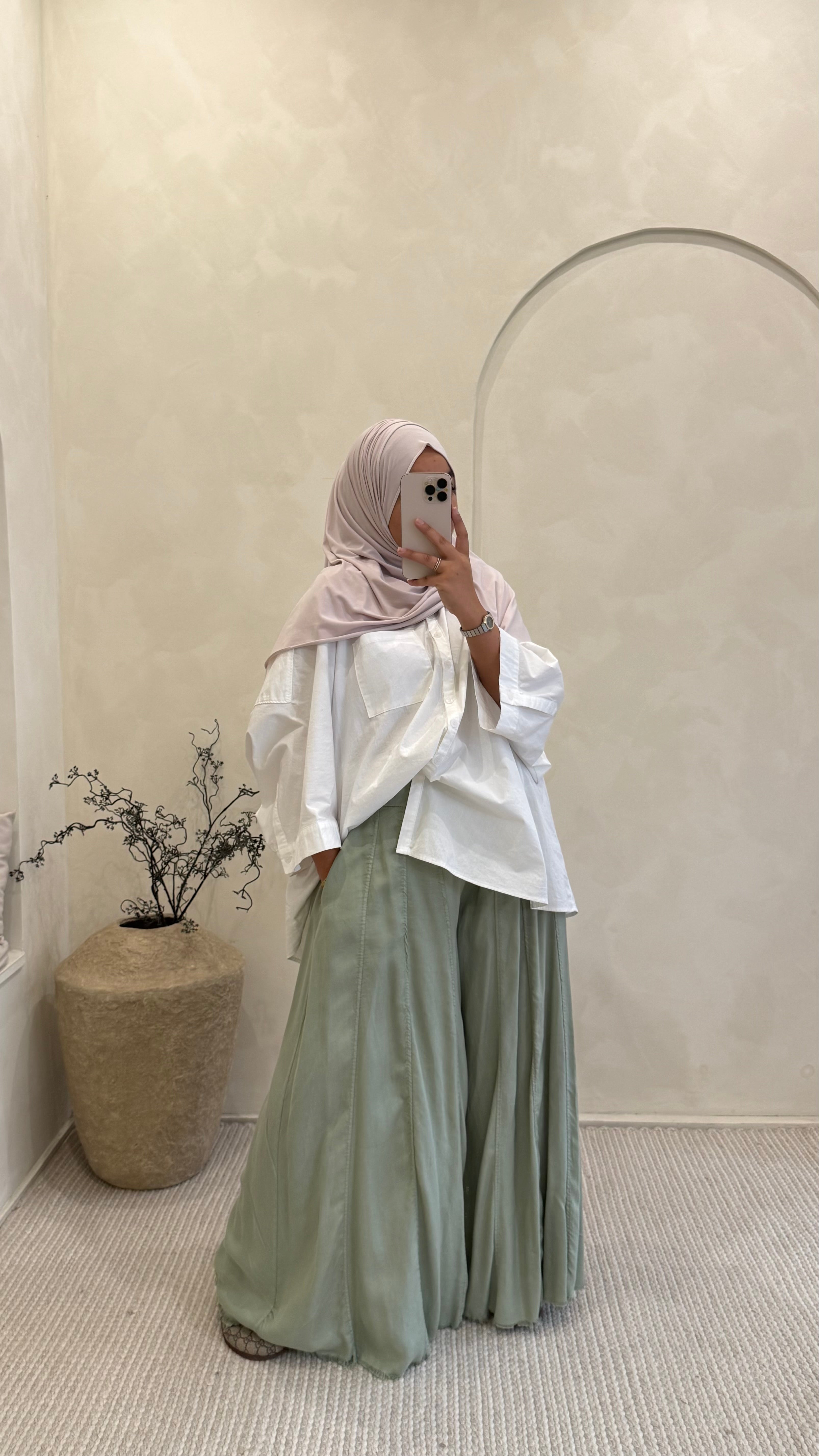 Pantalon Kay vert sauge