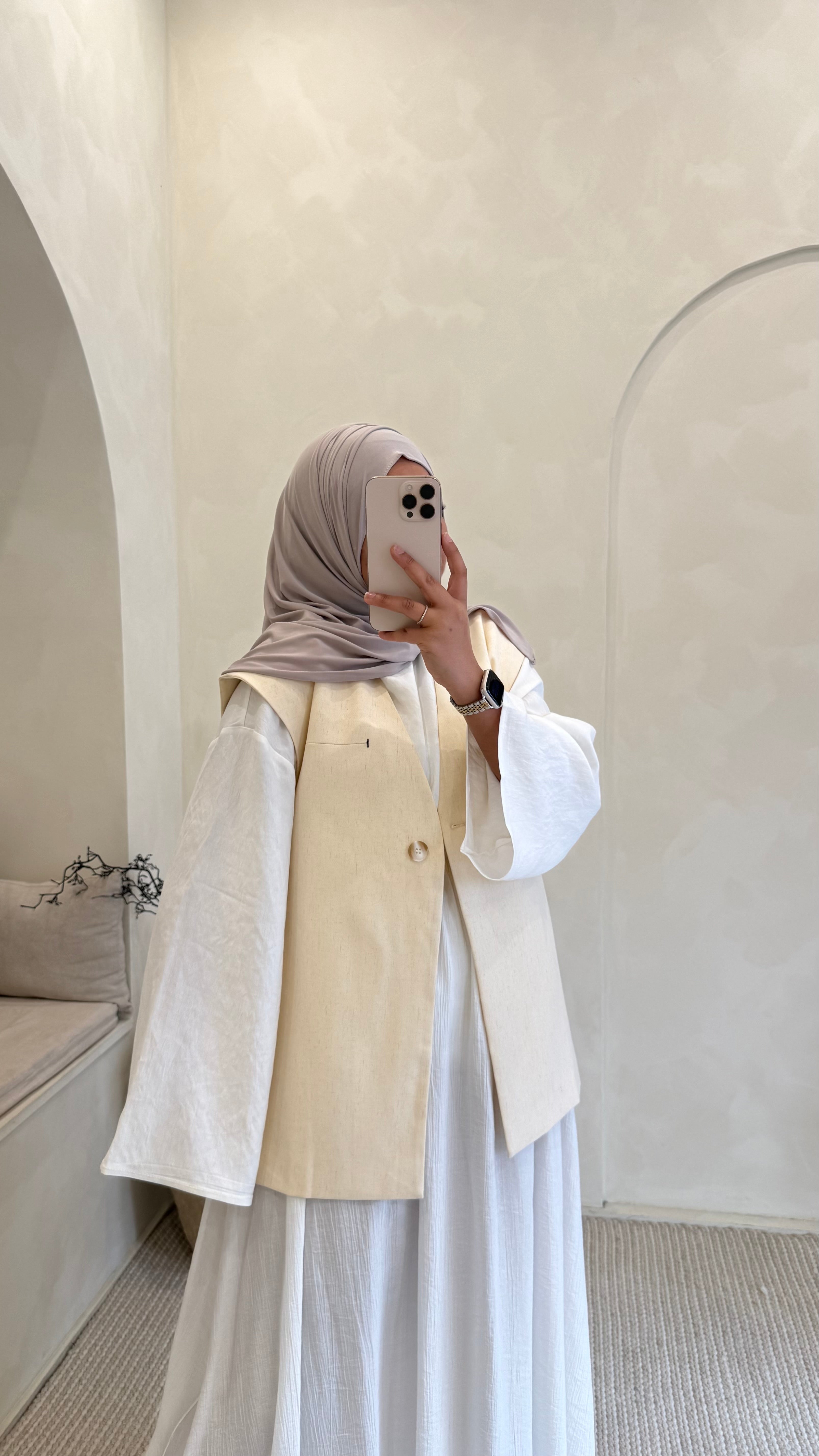 Blazer sans manche beige