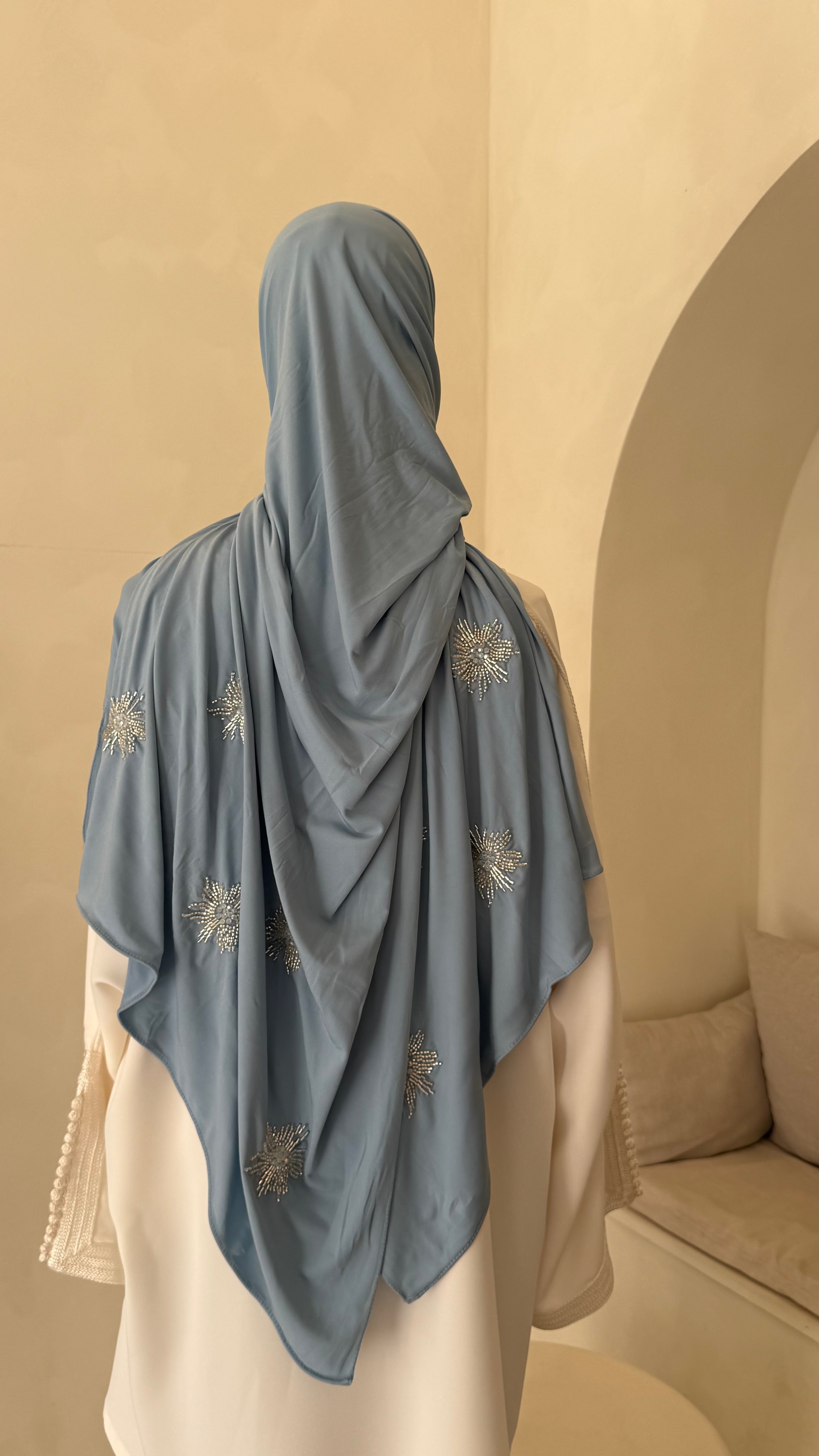 Jersey Premium à strass bleu