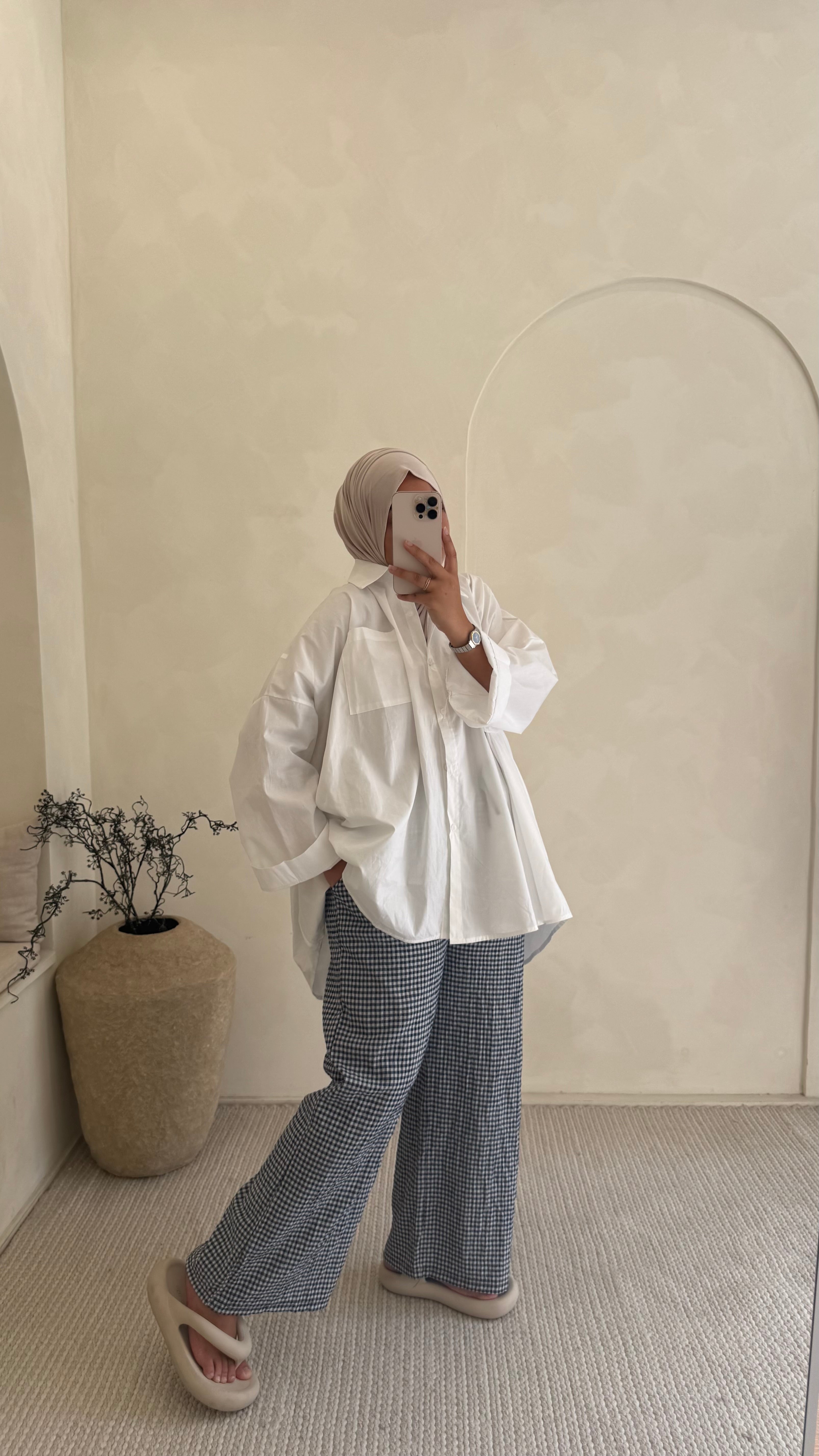 Pantalon Vichy bleu