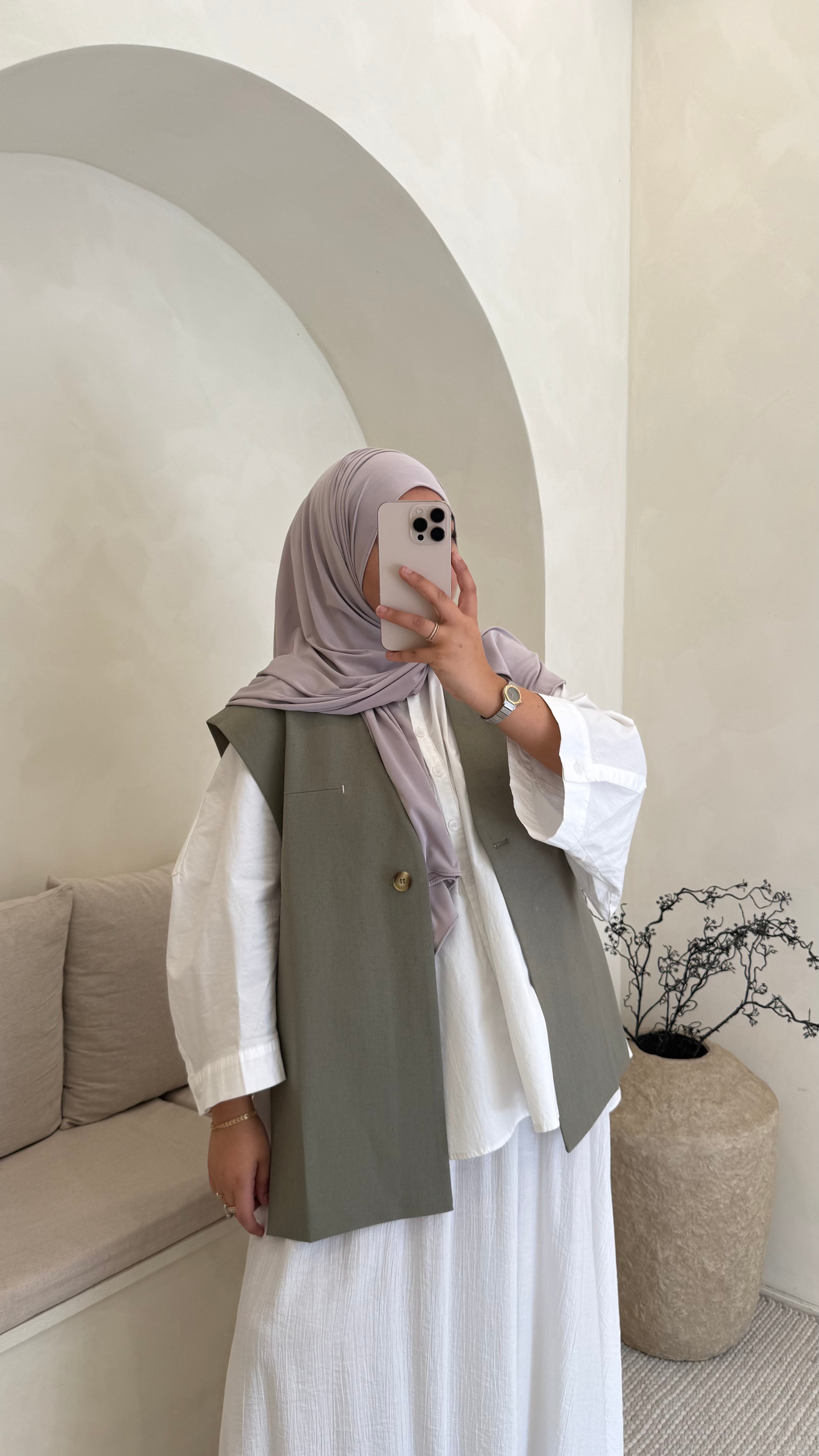 Blazer sans manche kaki