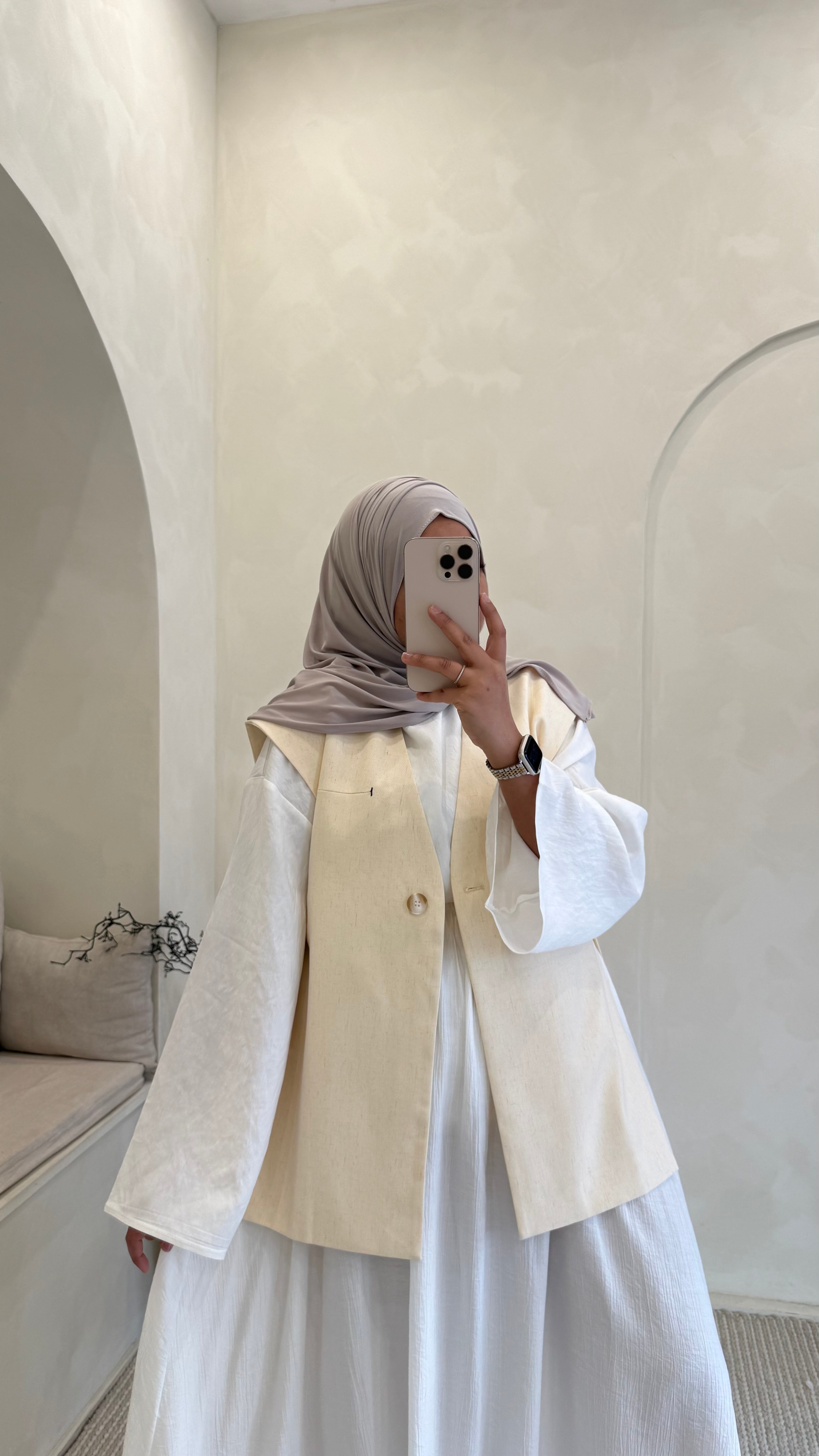 Blazer sans manche beige