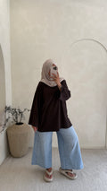 T-shirt sweat Marron