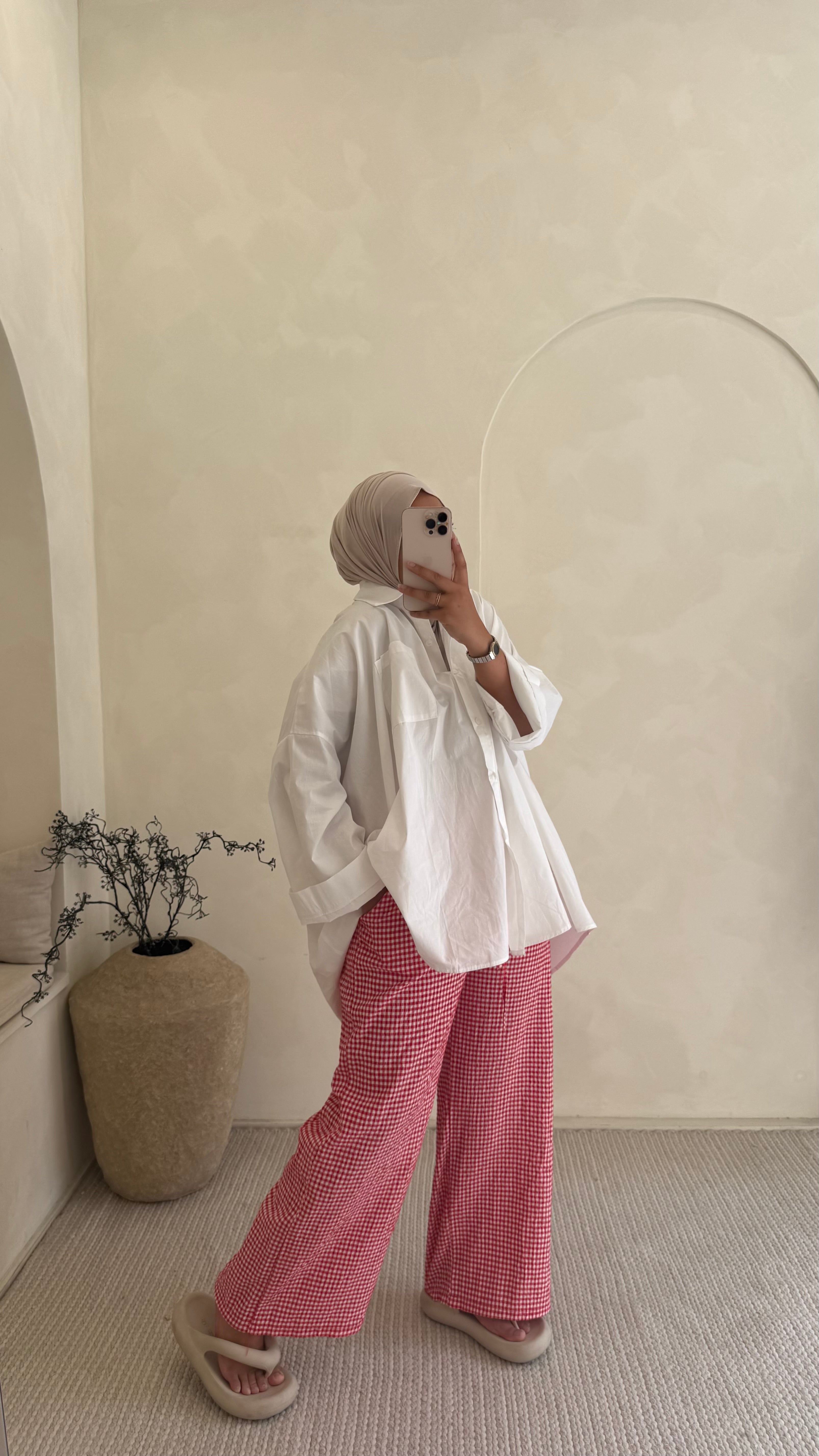 Pantalon Vichy Rouge
