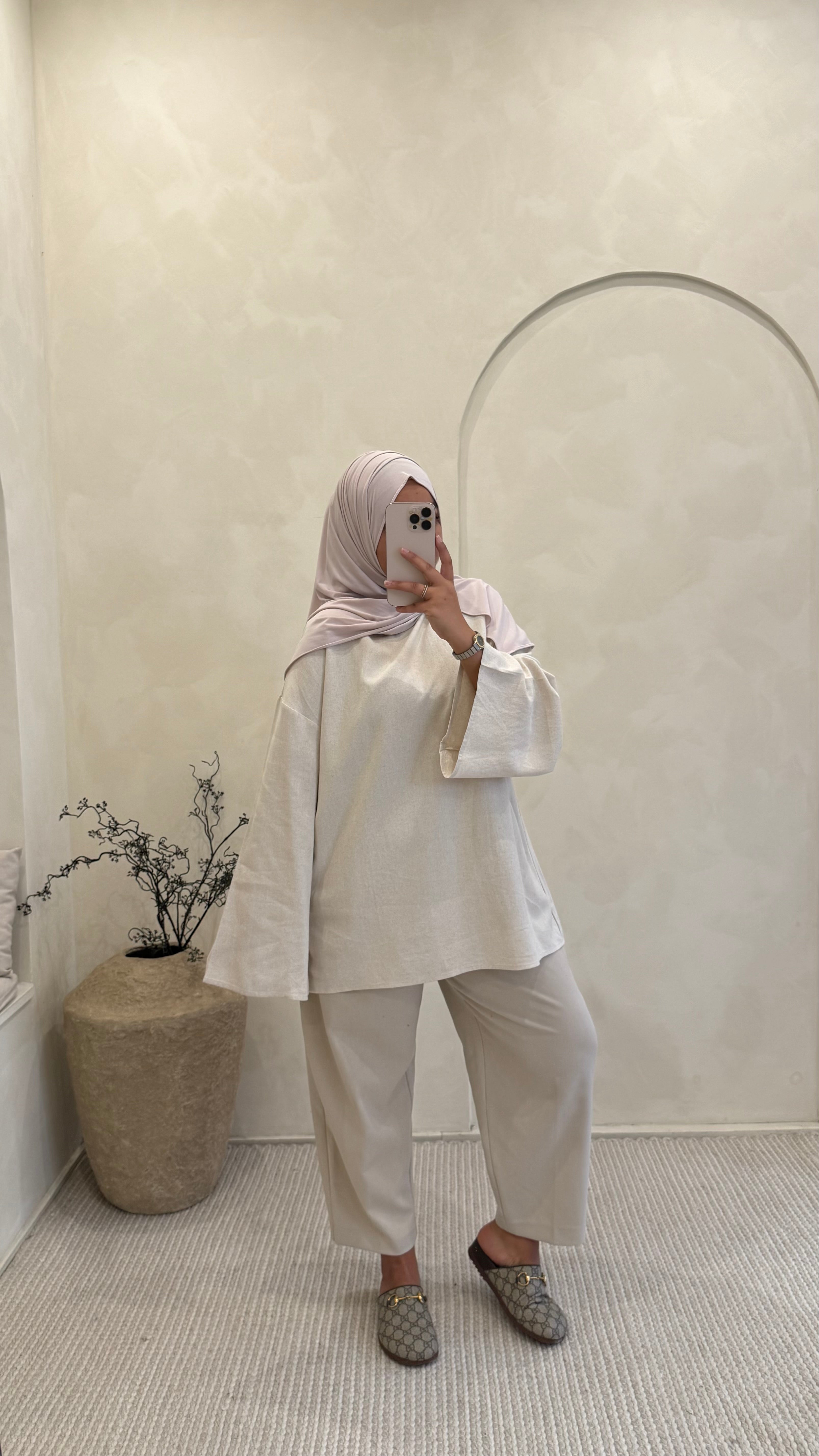 Blouse Ayna Beige Linen