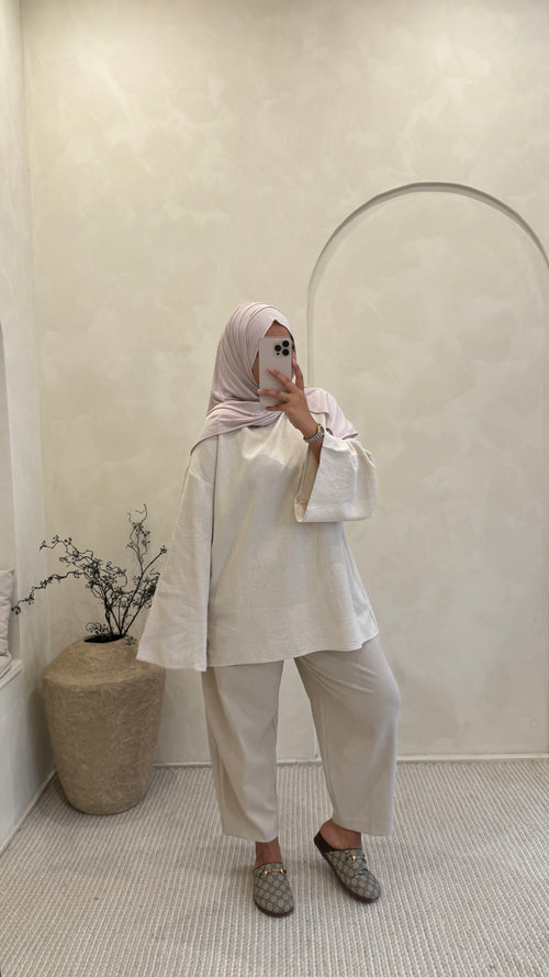 Blouse Ayna Beige Linen