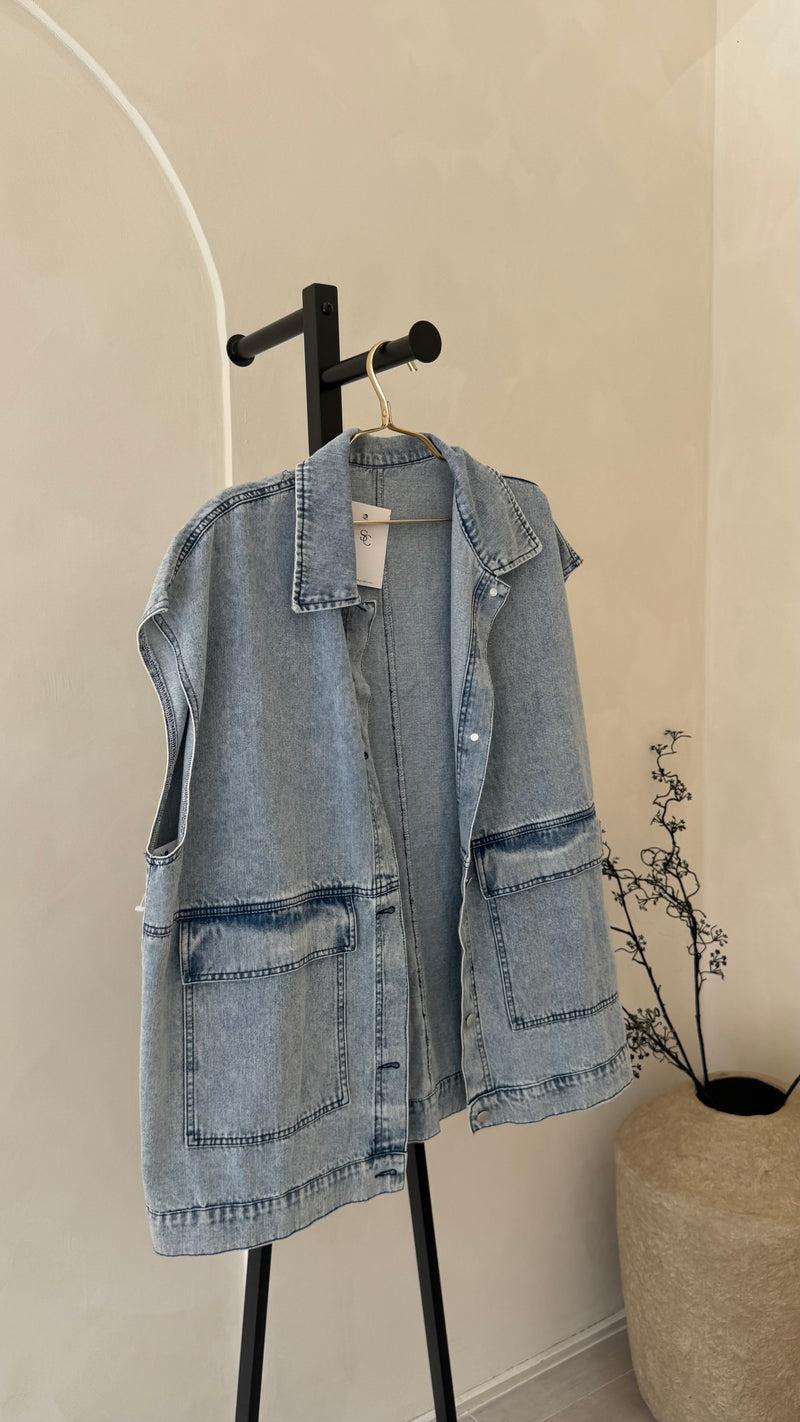Veste en jean sans manche