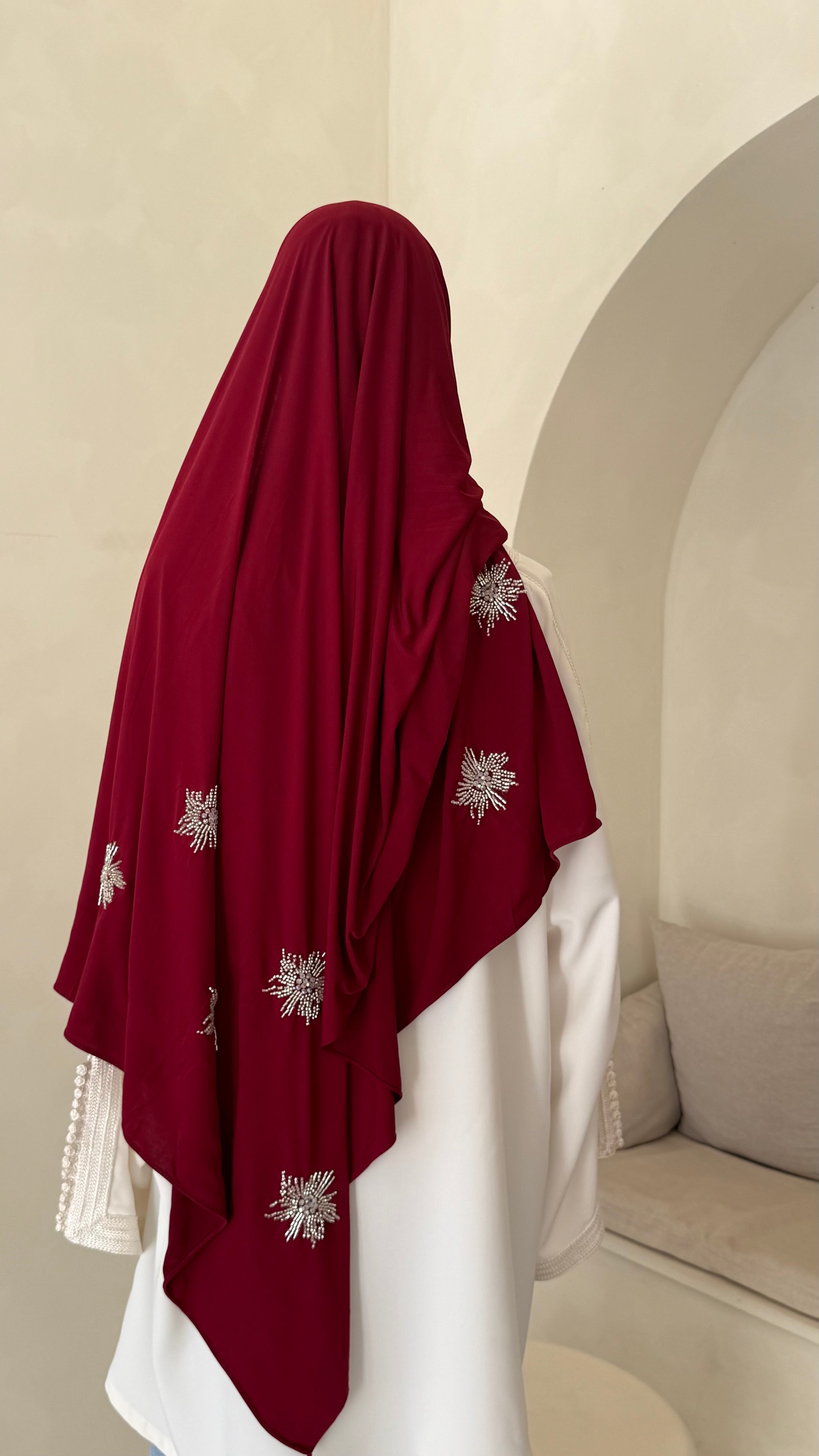 Jersey Premium à strass bordeaux
