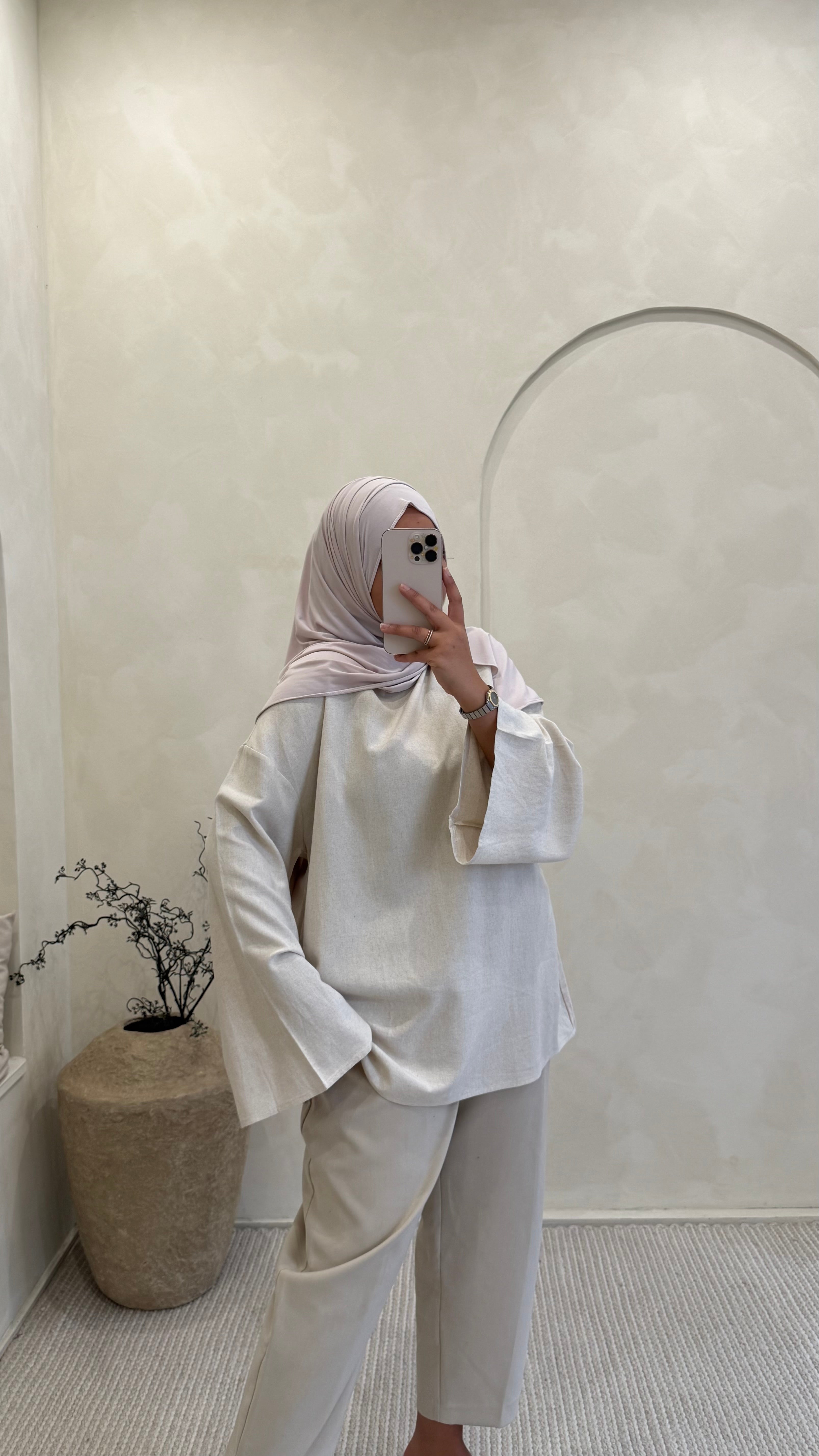 Blouse Ayna Beige Linen