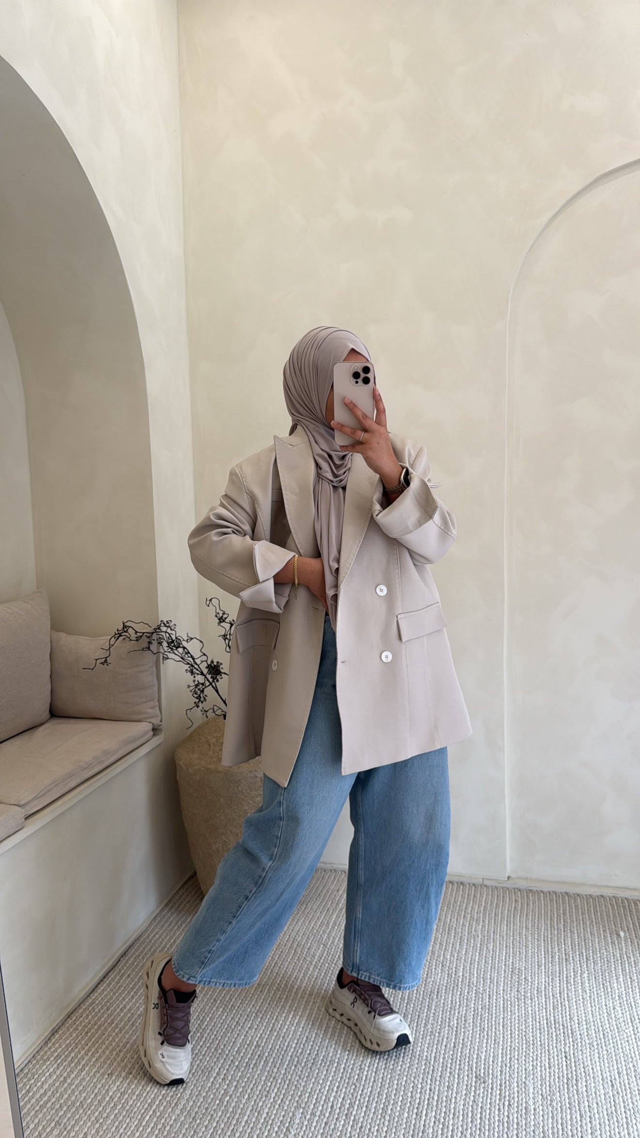 Blazer beige surpiqûre