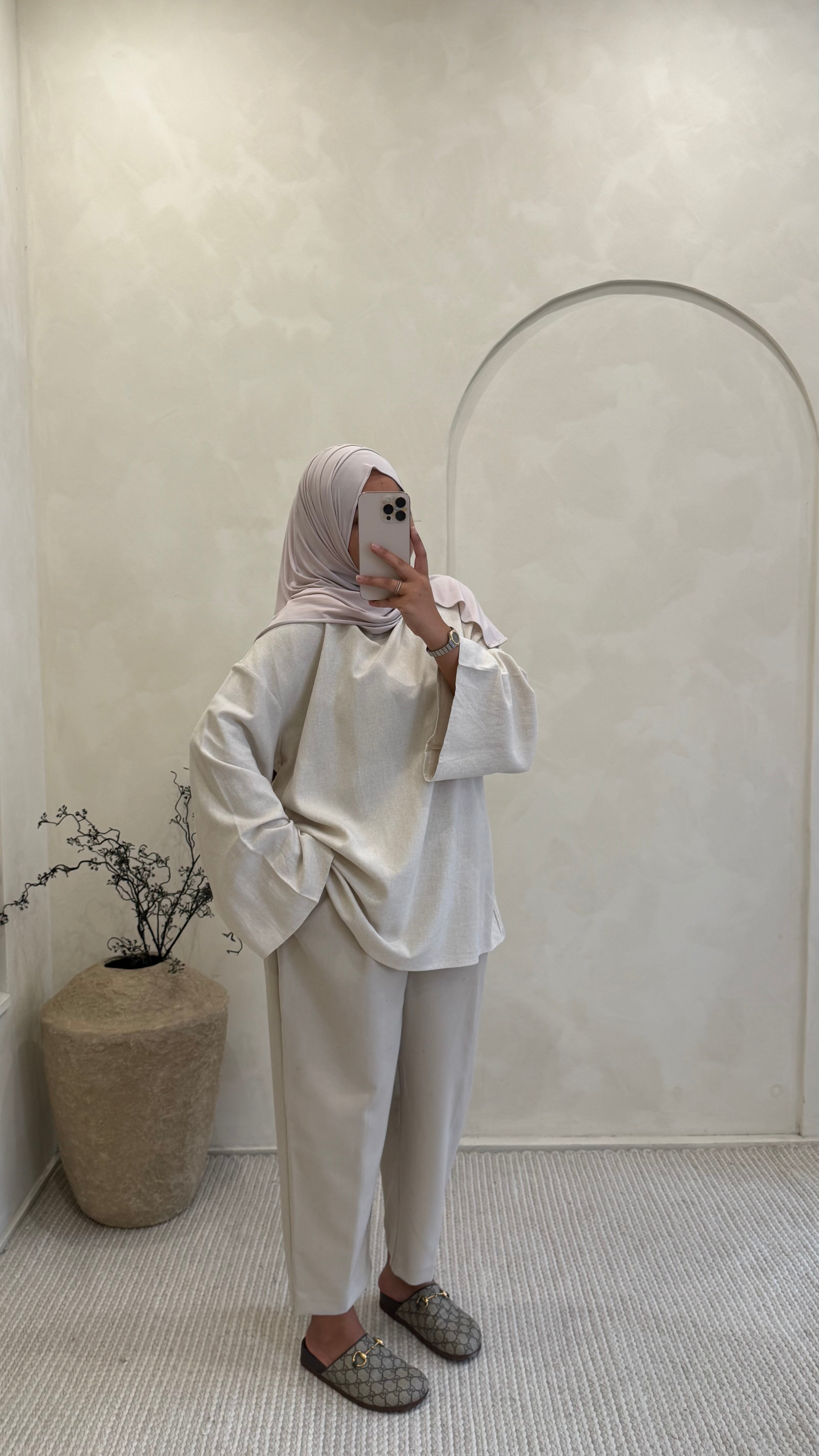 Blouse Ayna Beige Linen