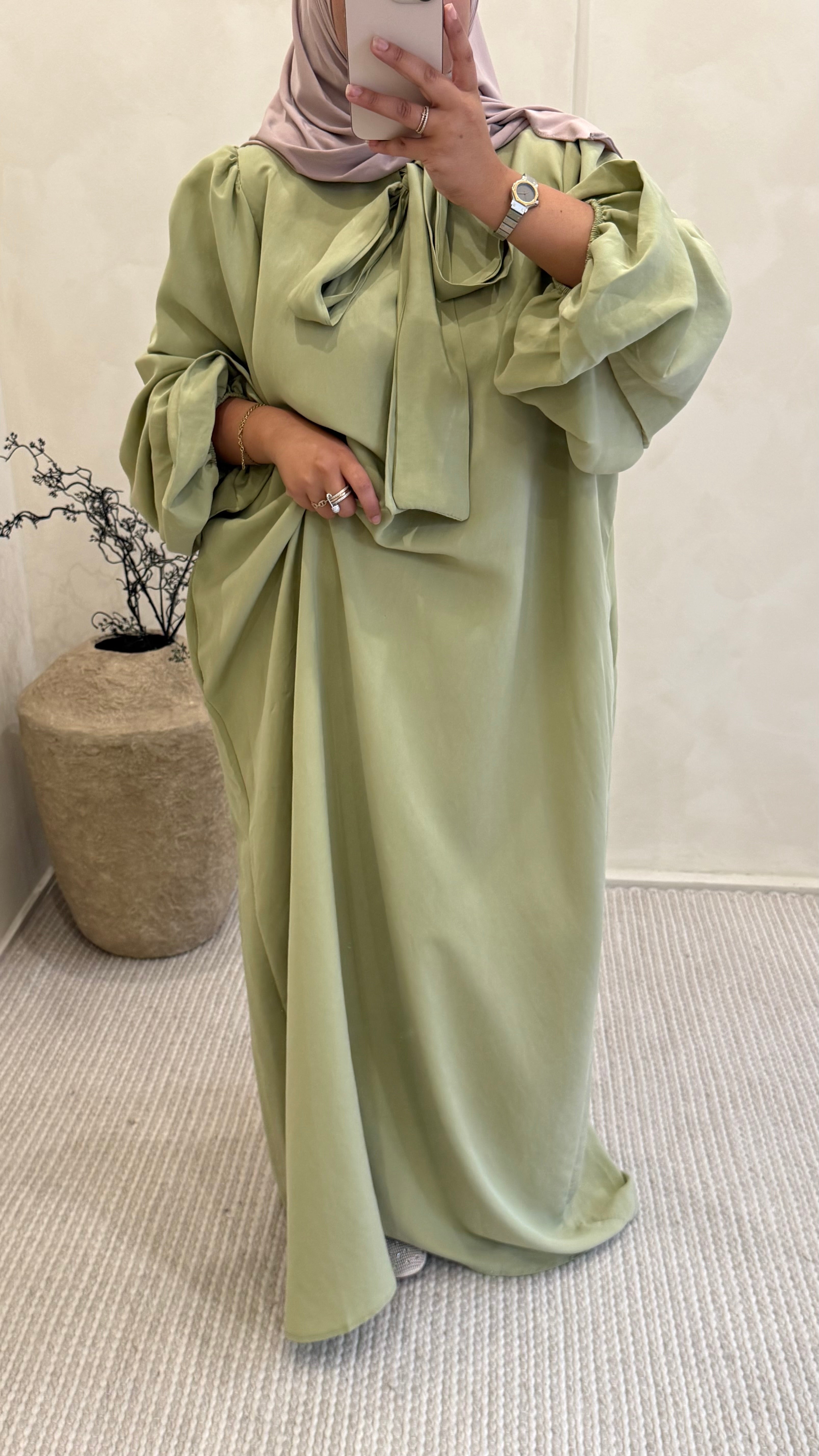 Abaya Dana vert pomme