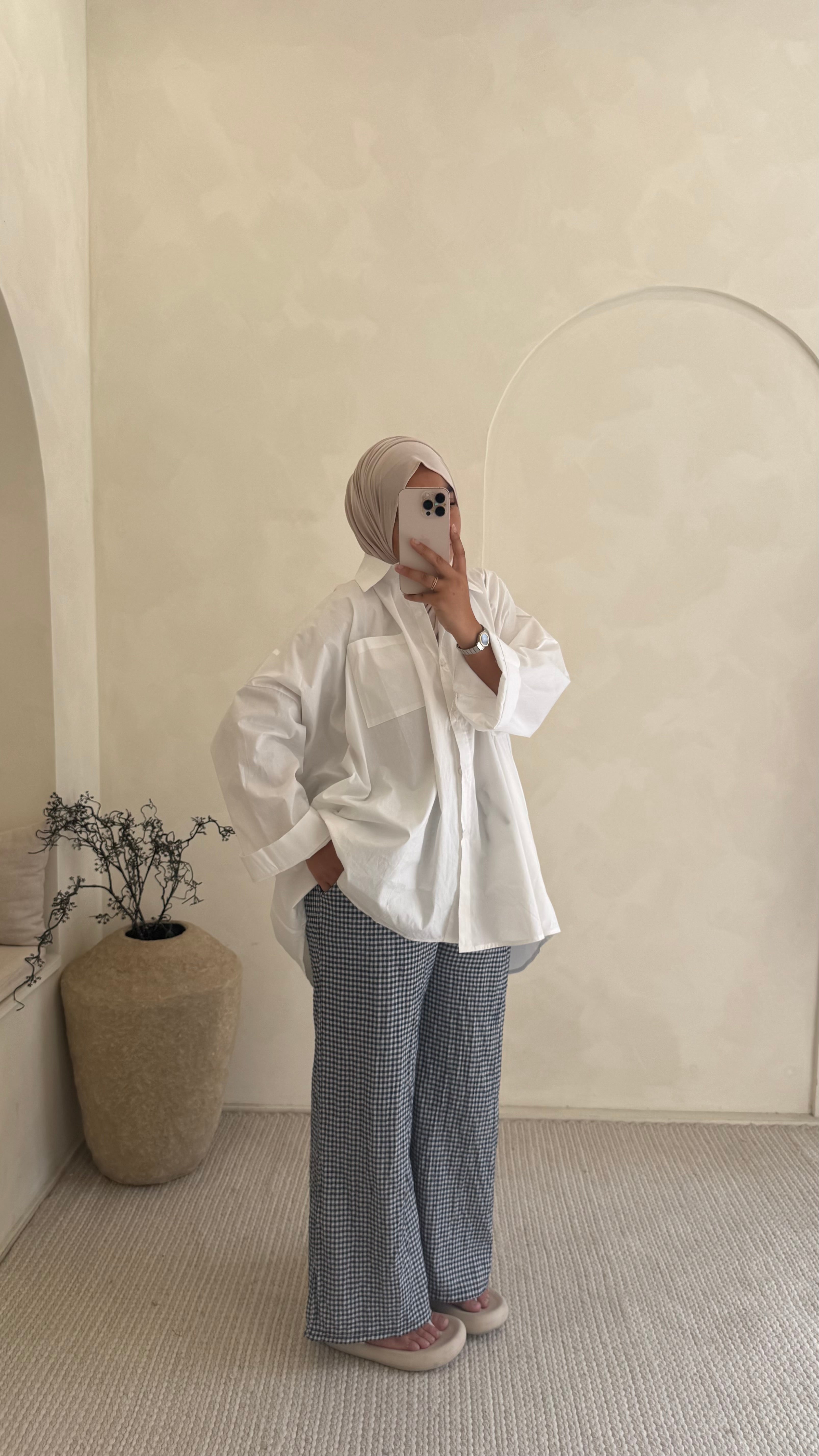 Pantalon Vichy bleu