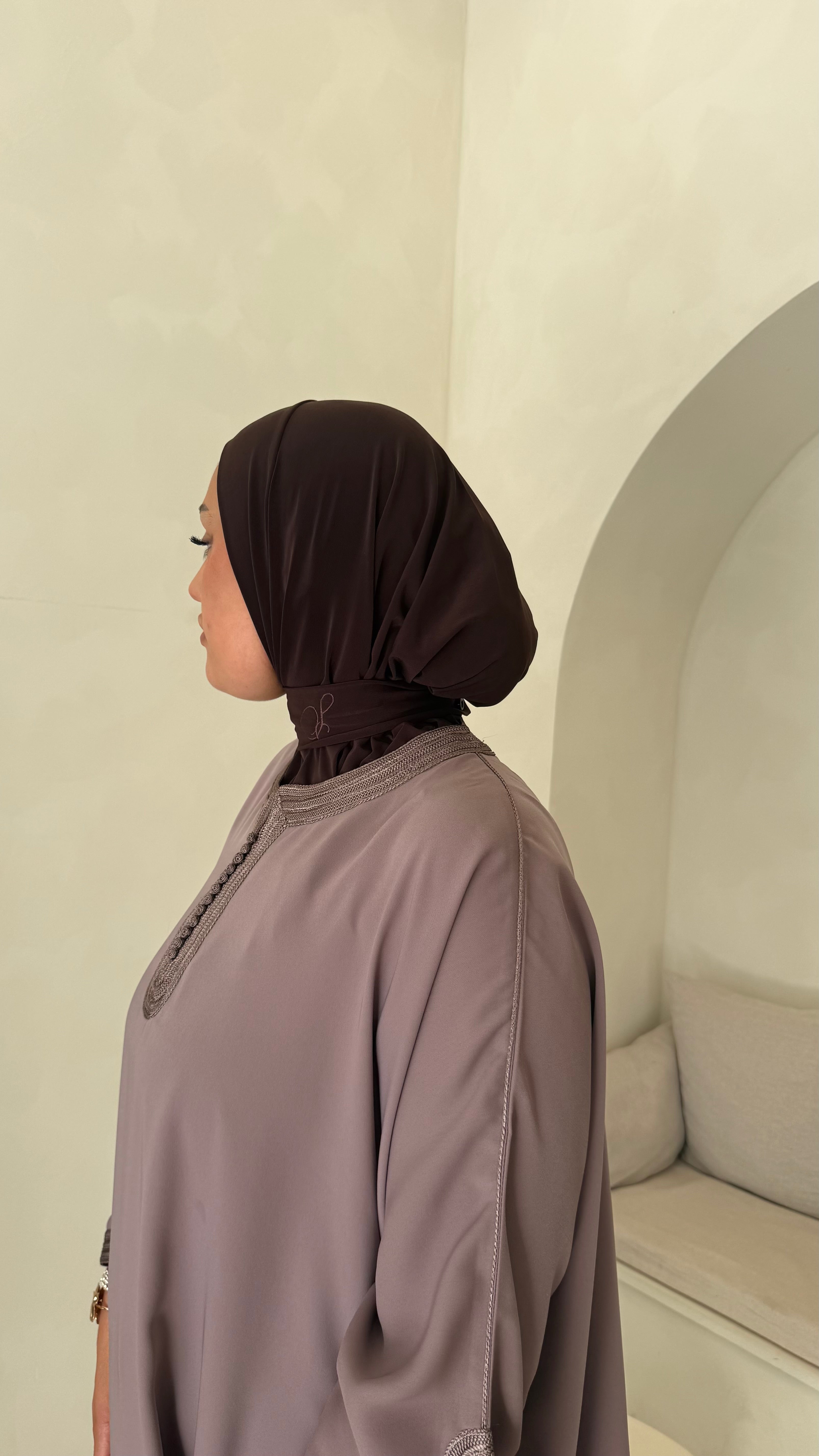 Cagoule signature jersey premium Marron glacé