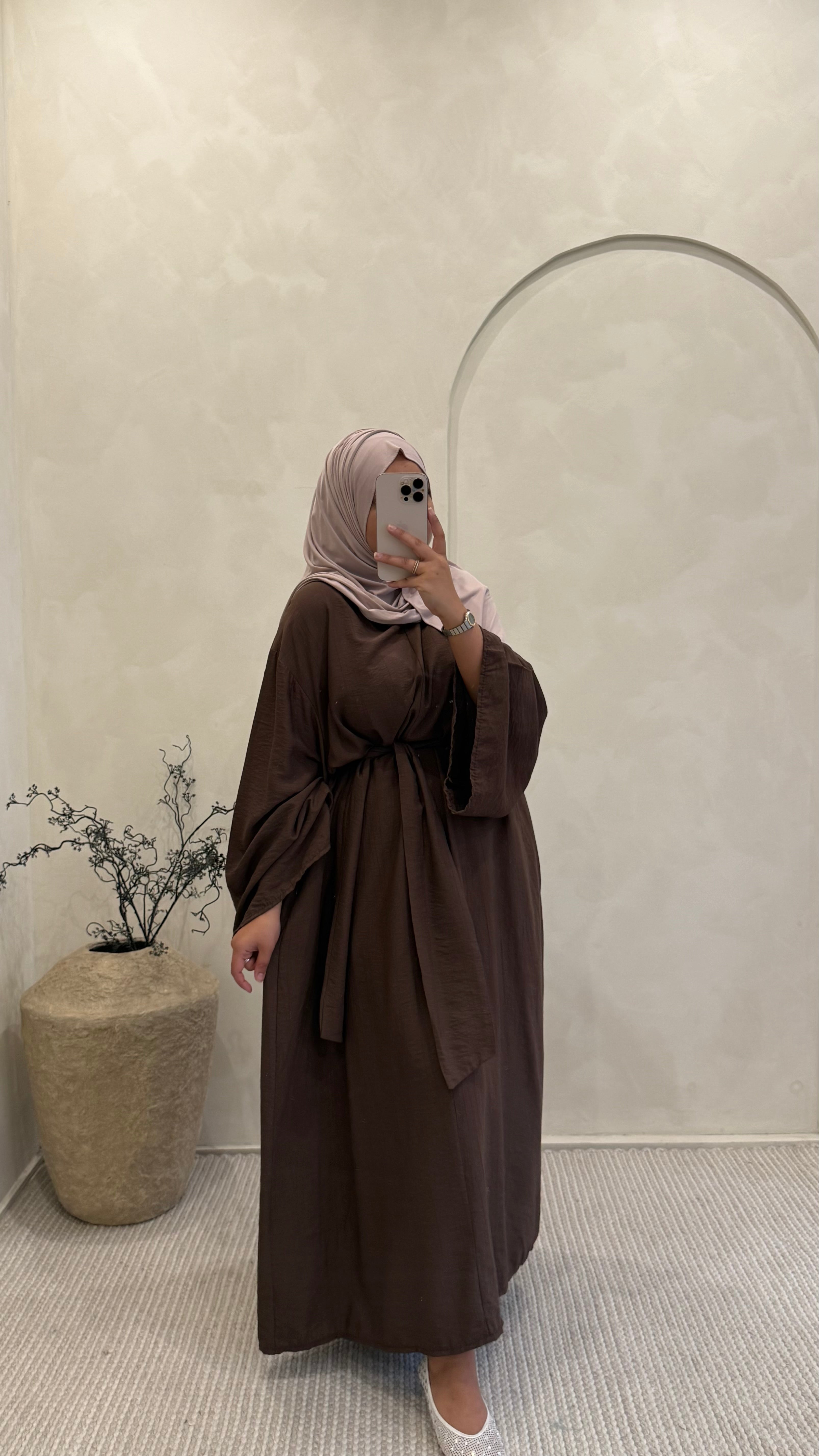 Abaya Ilham Marron