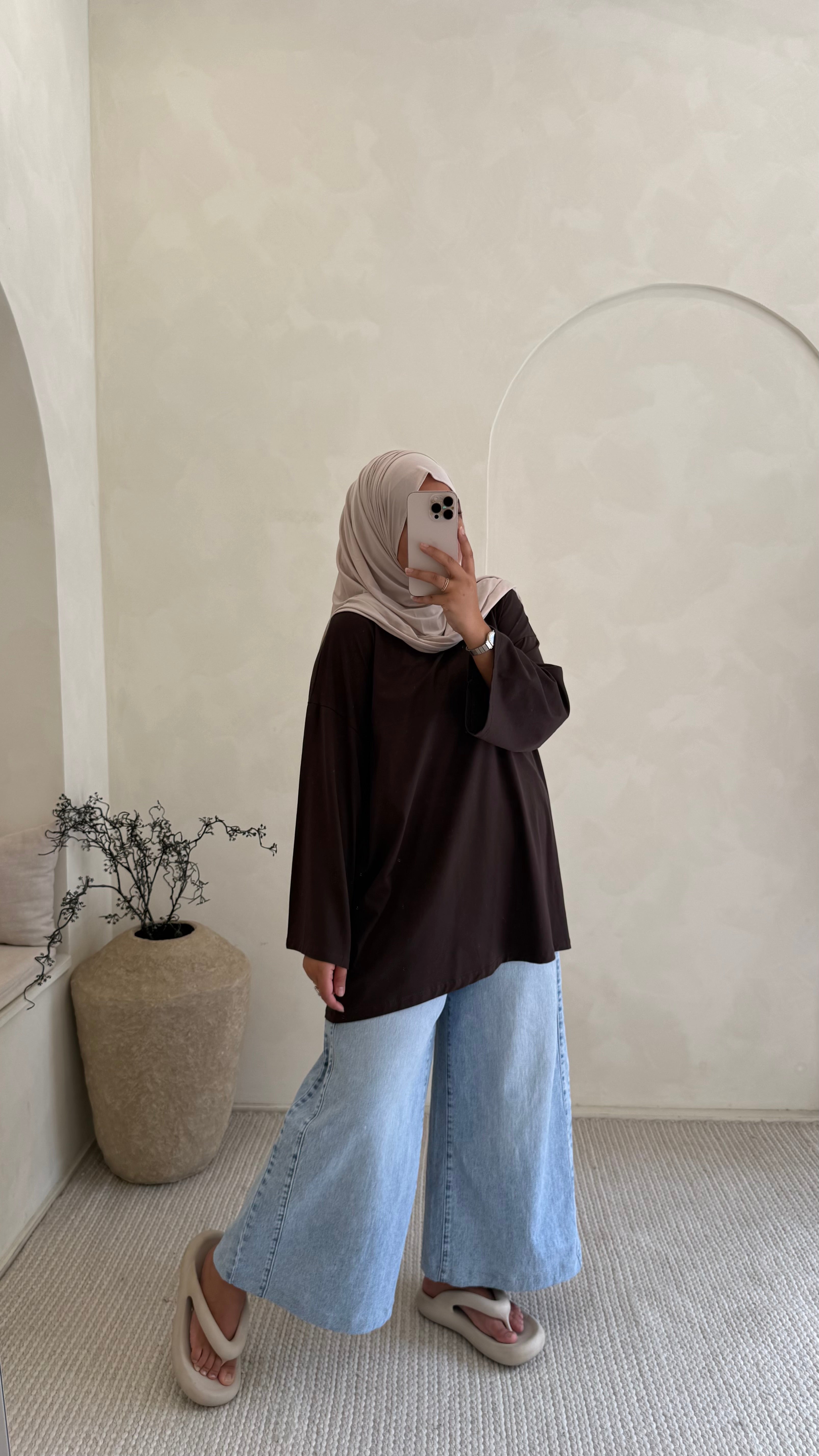 T-shirt sweat Marron