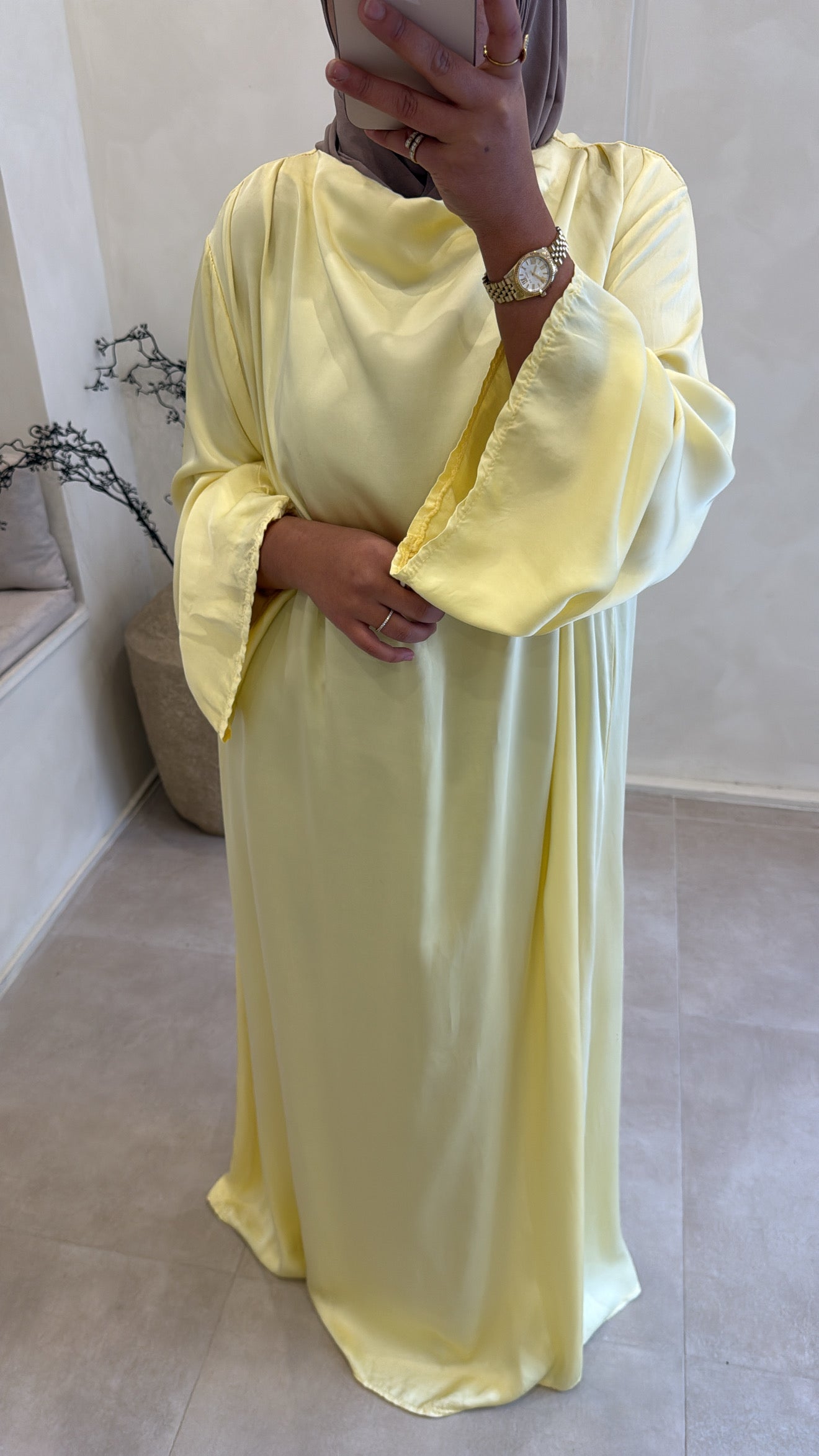 Abaya sayna jaune