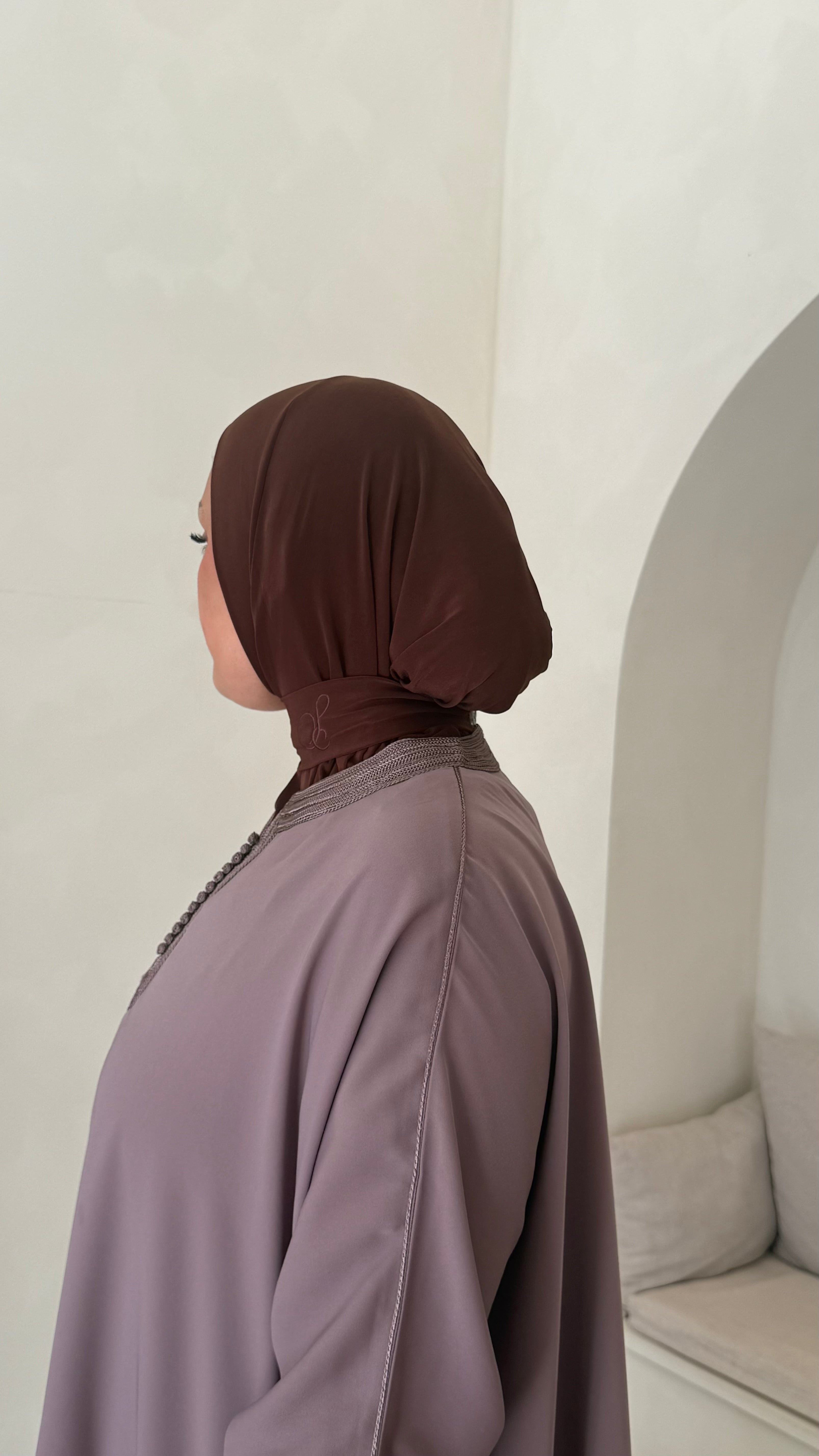 Cagoule signature jersey premium Marron