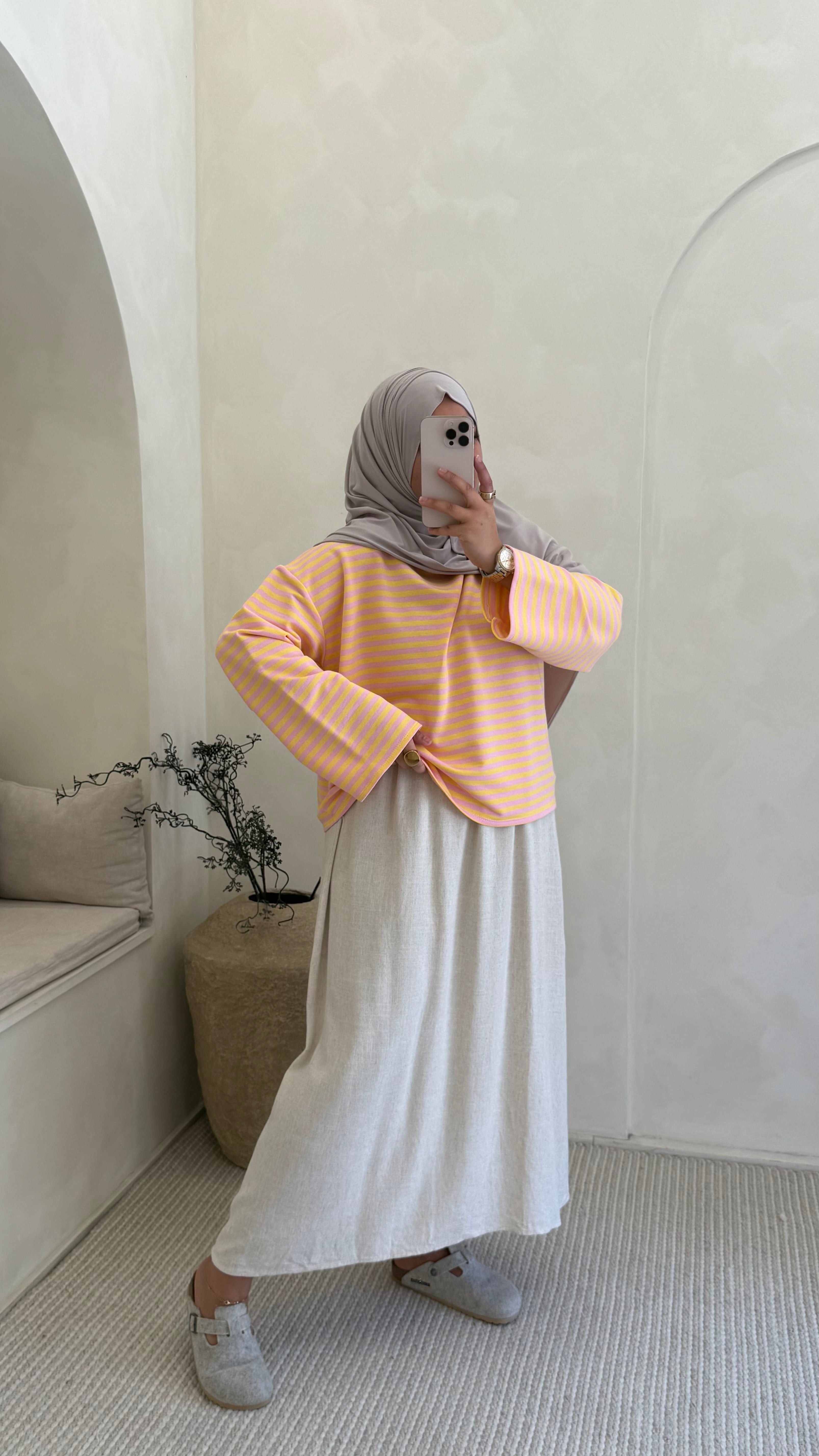 Pull Solal Rose et jaune