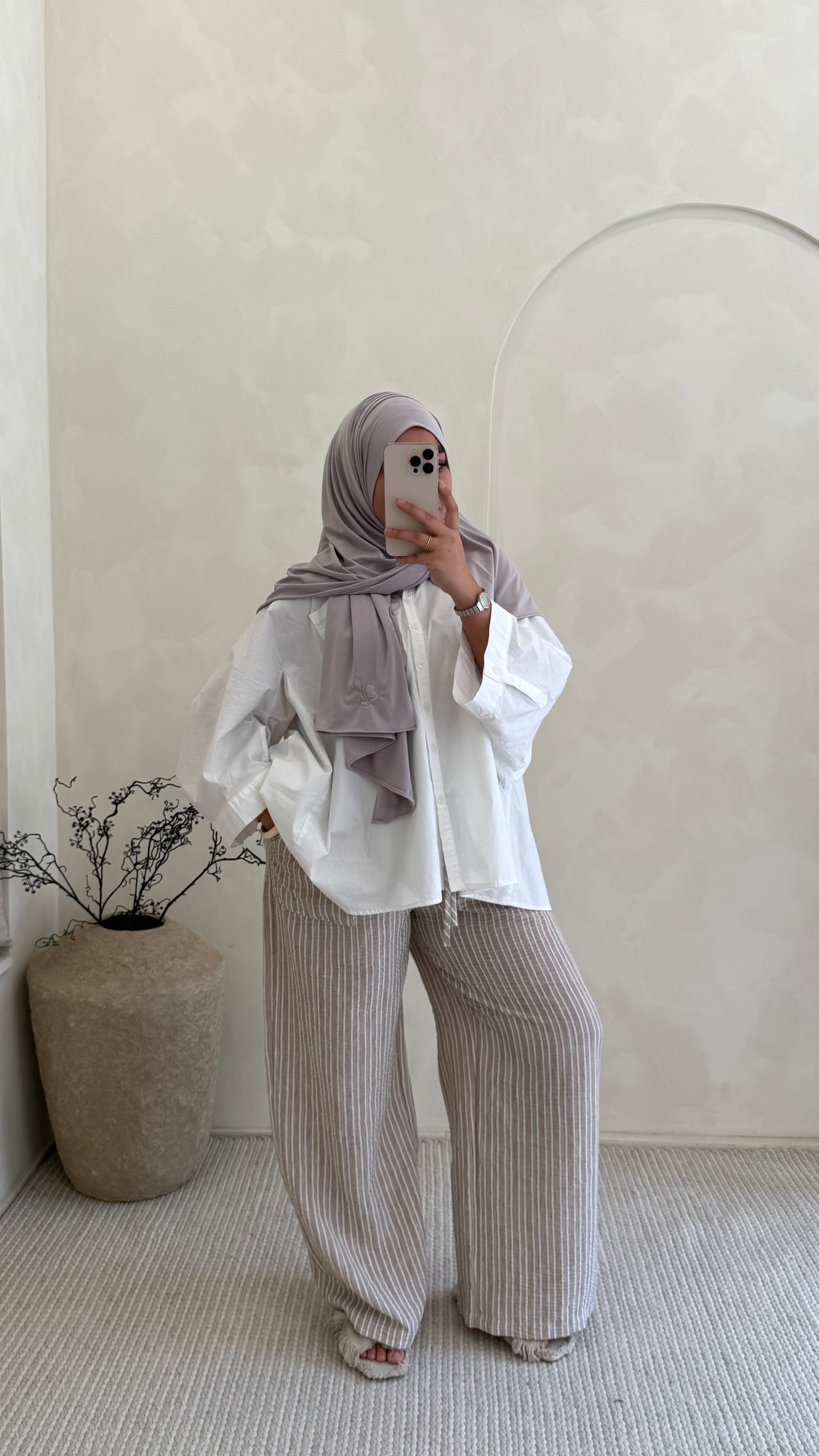 Pantalon Vichy beige