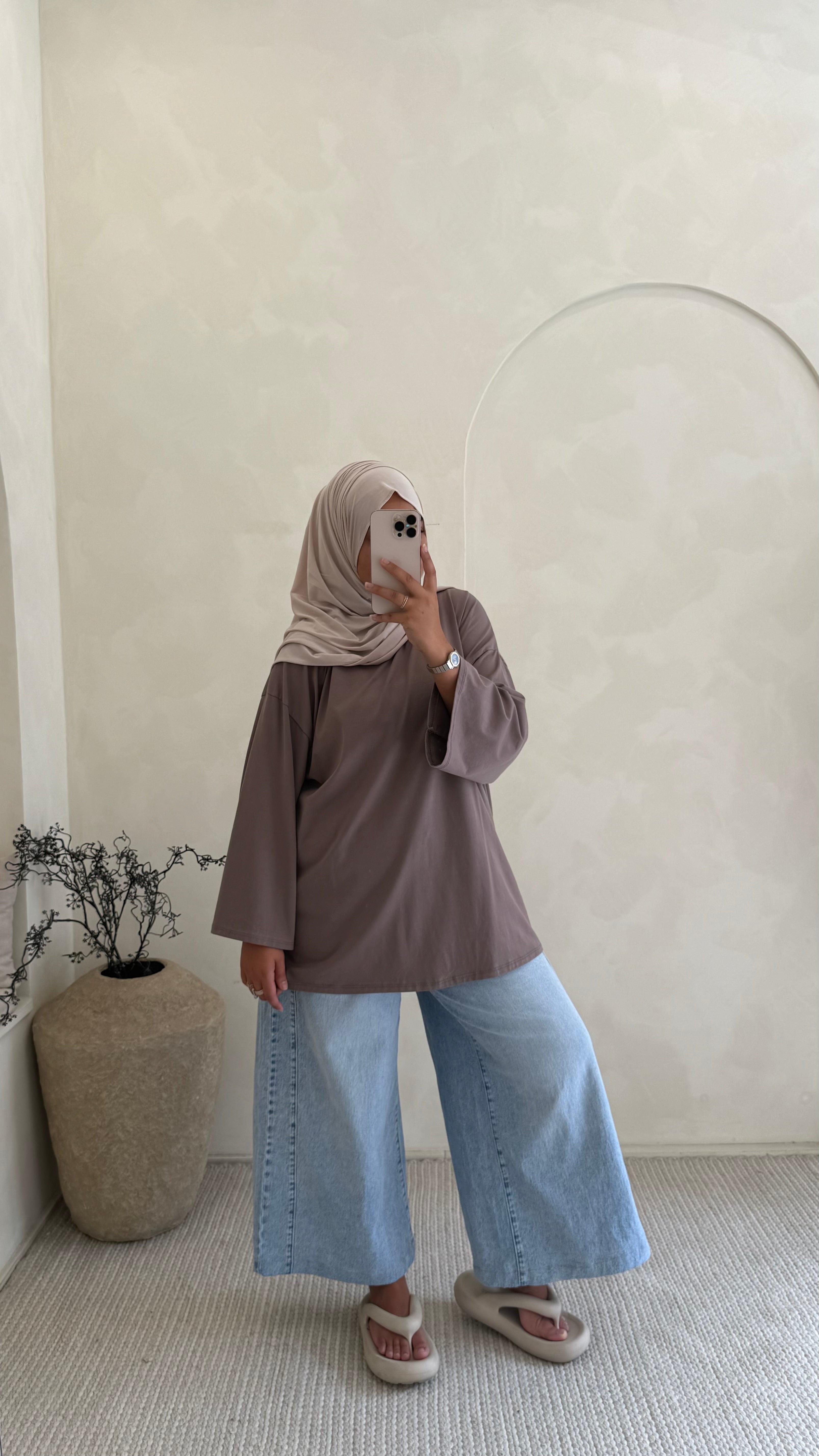 T-shirt sweat Taupe