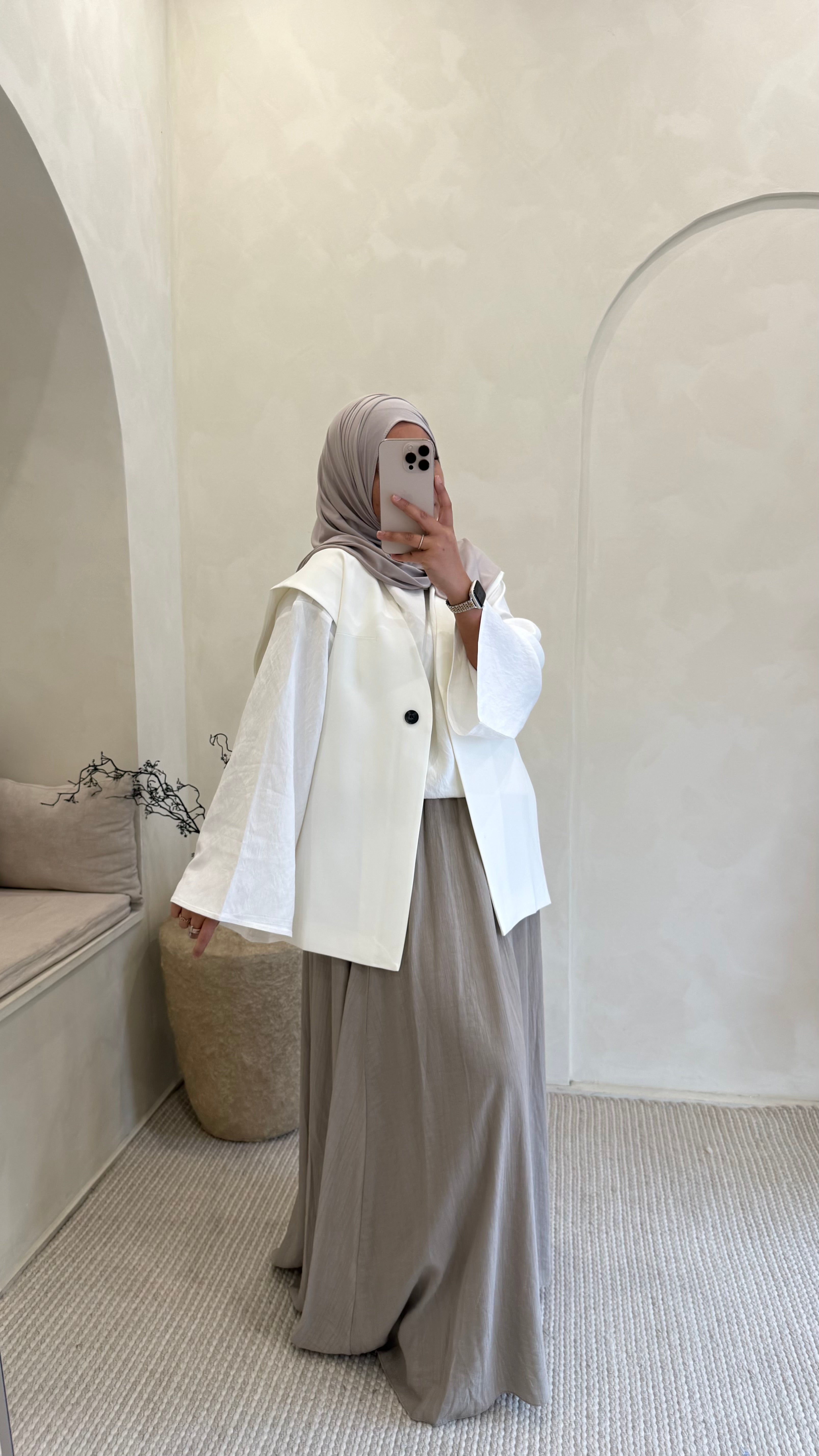 Blazer sans manche blanc