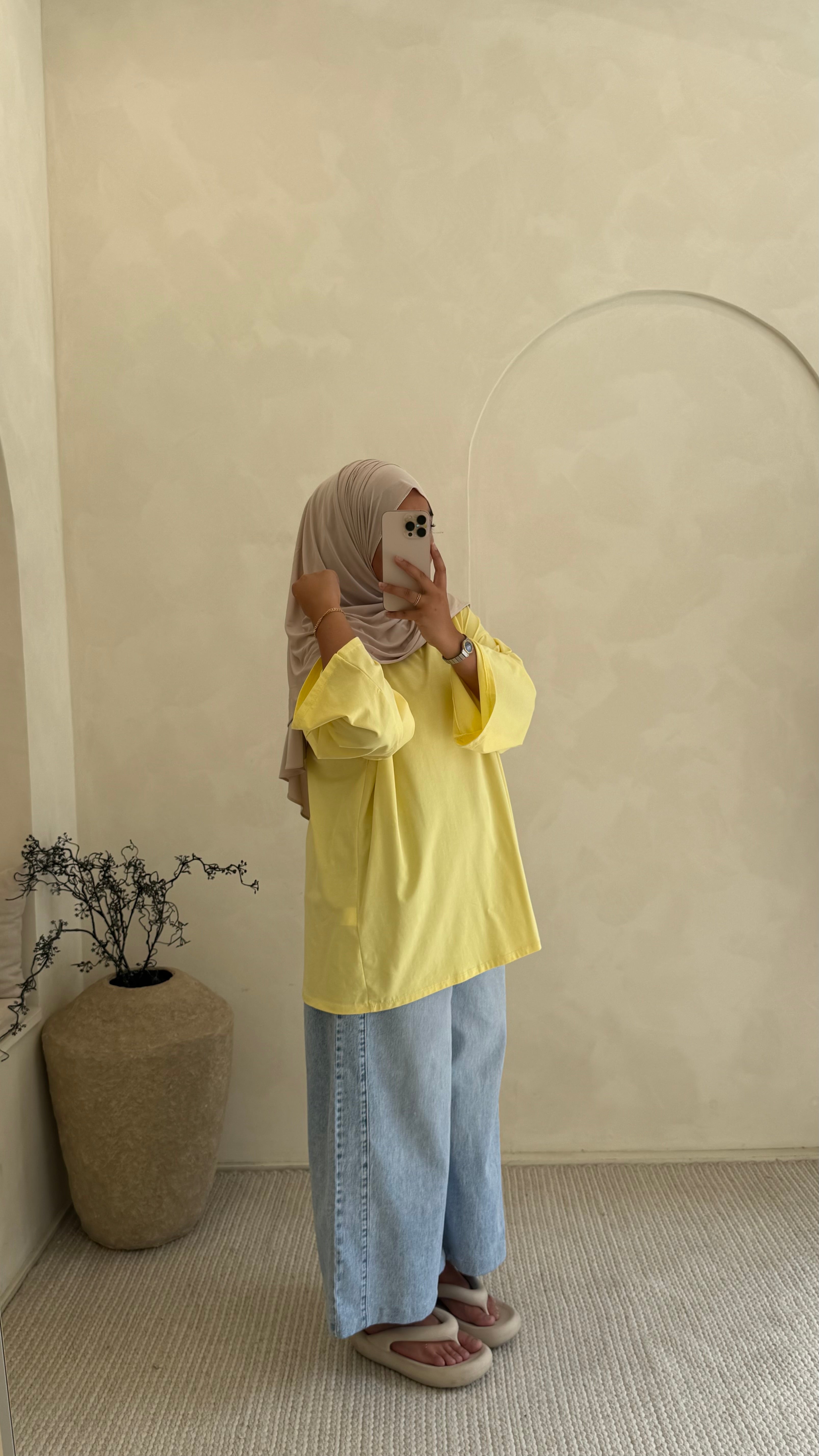 T-shirt sweat Jaune