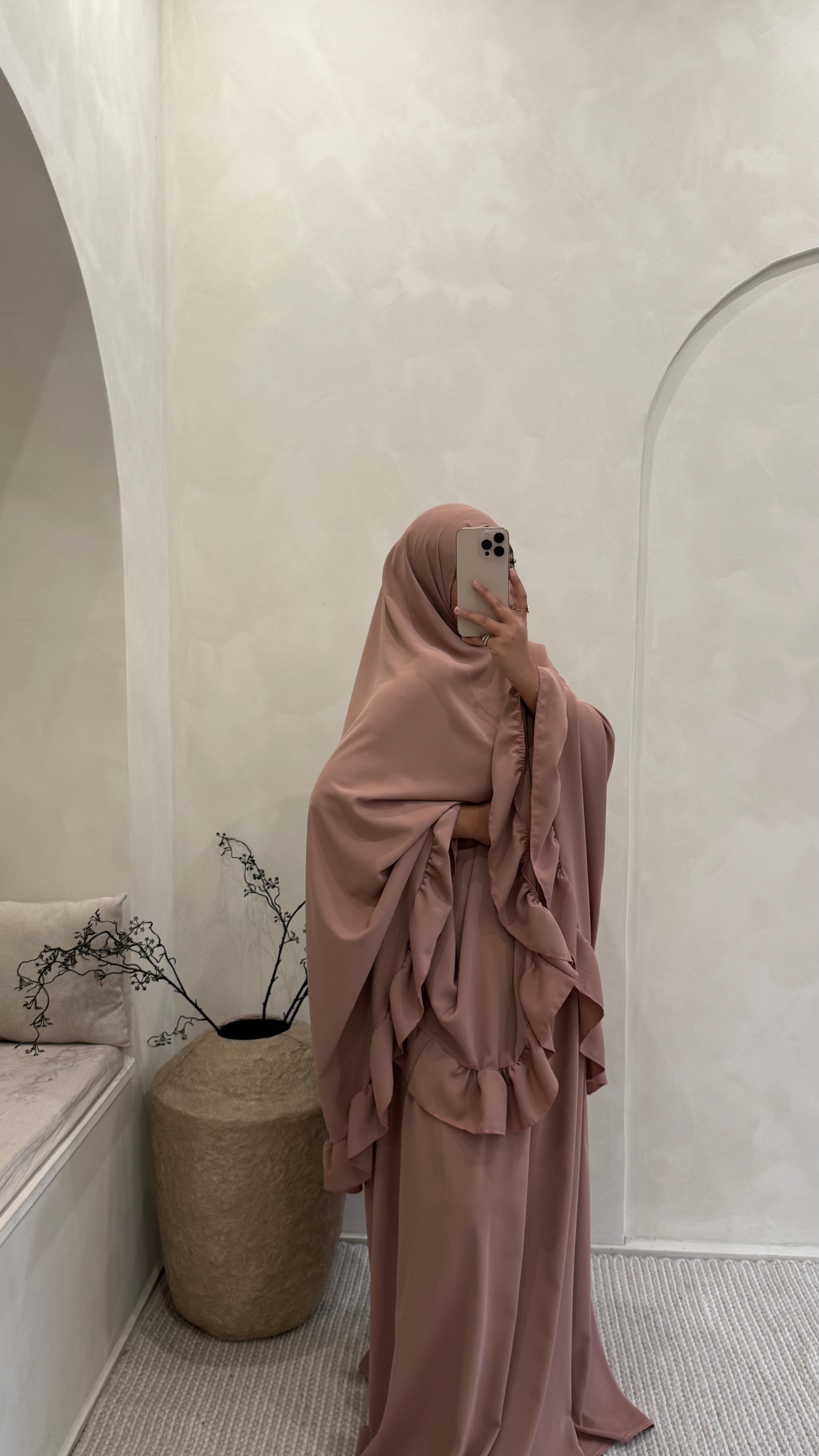 Ensemble prière rose
