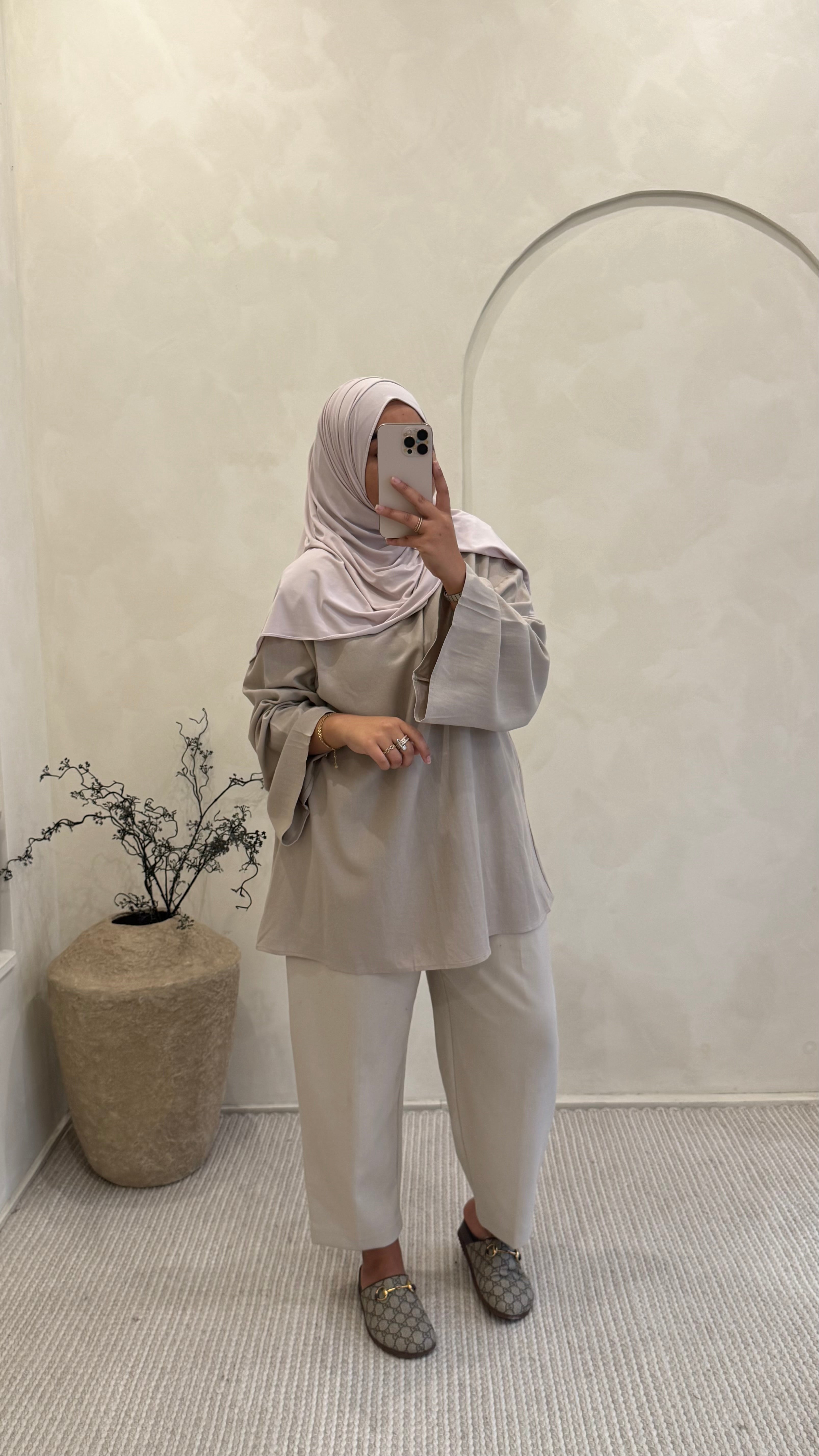 Blouse Ayna greige Linen
