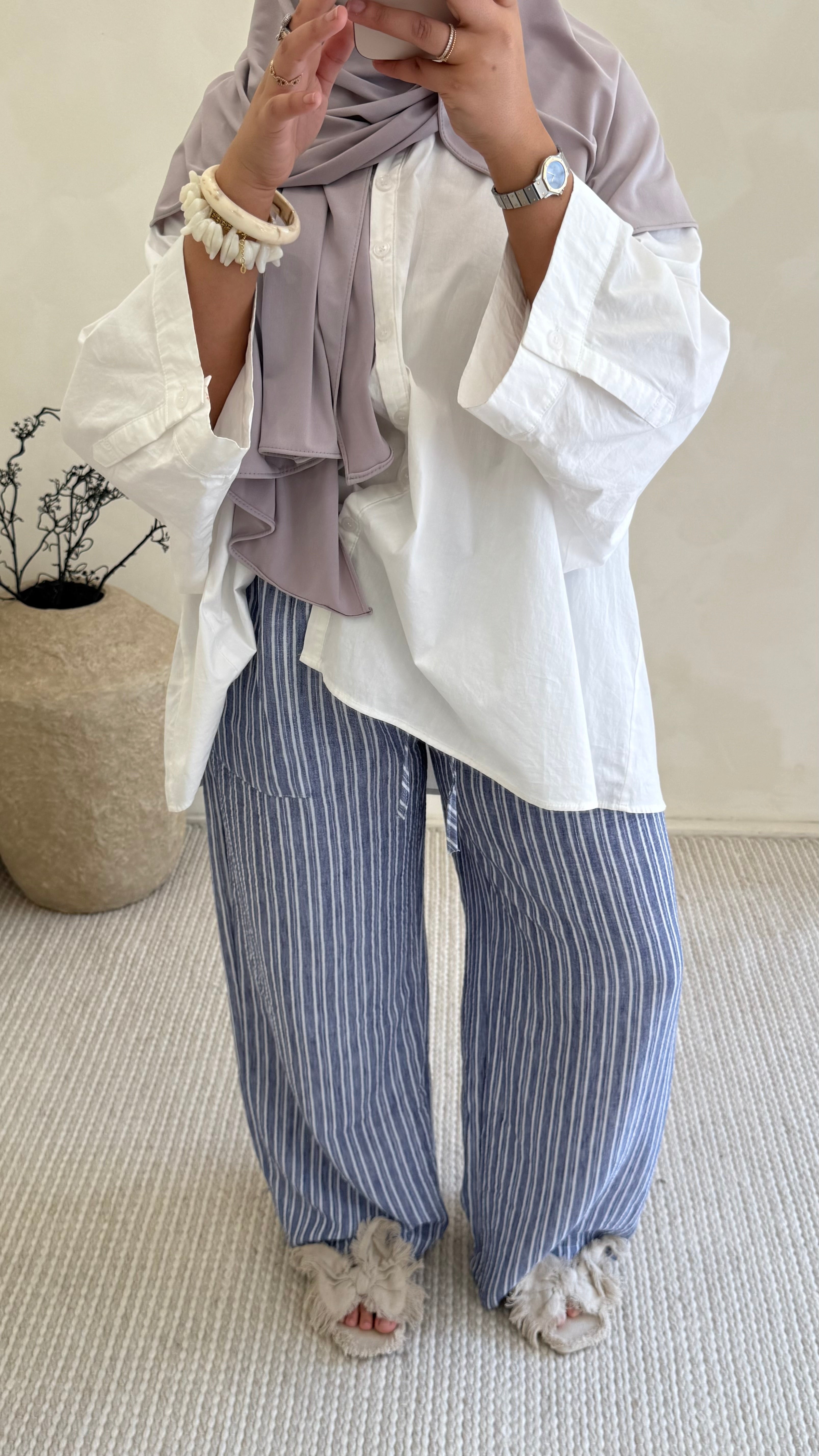 Pantalon Vichy Bleu