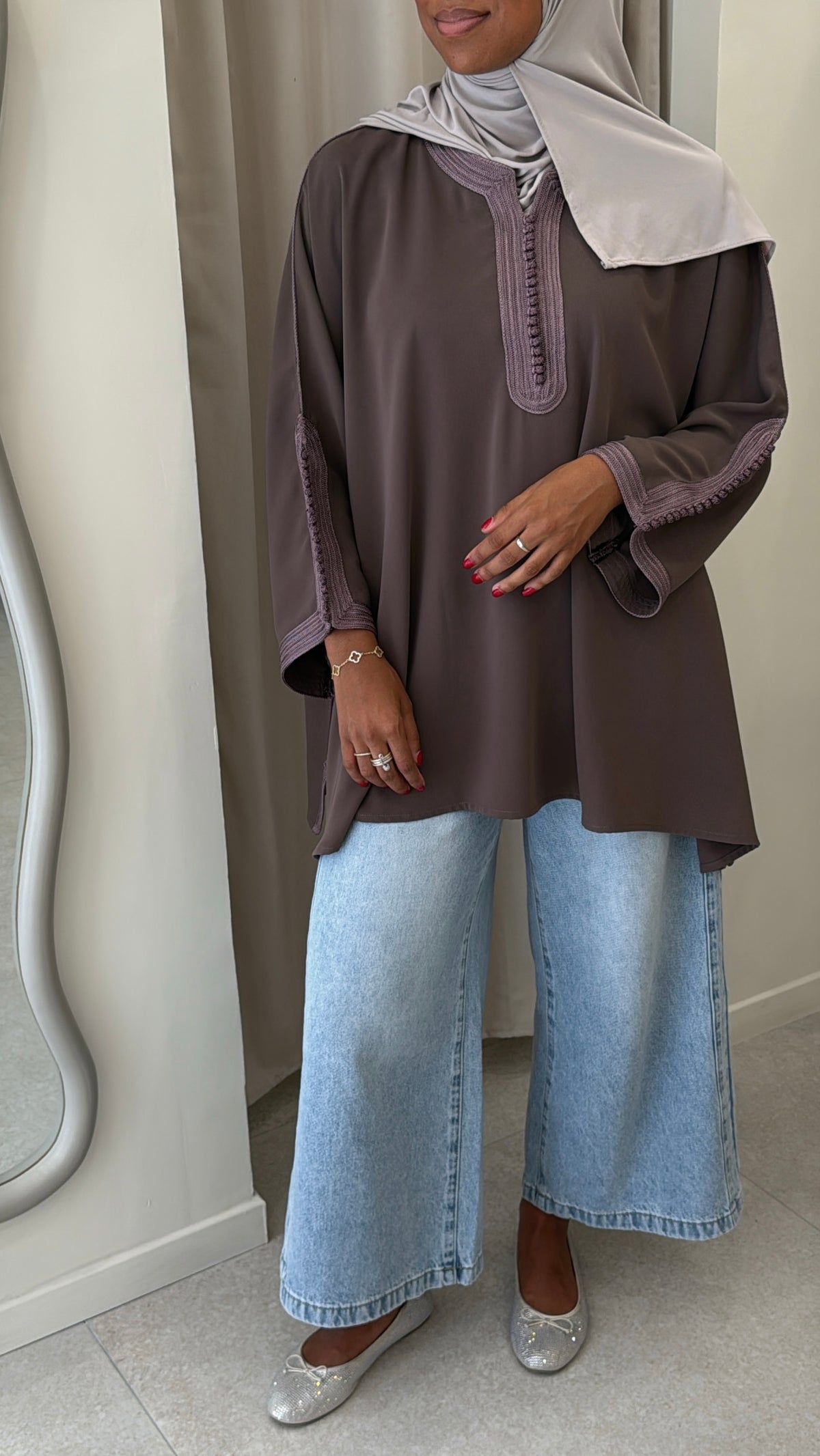 Blouse beldi Marron glacé