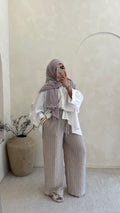 Pantalon Vichy beige