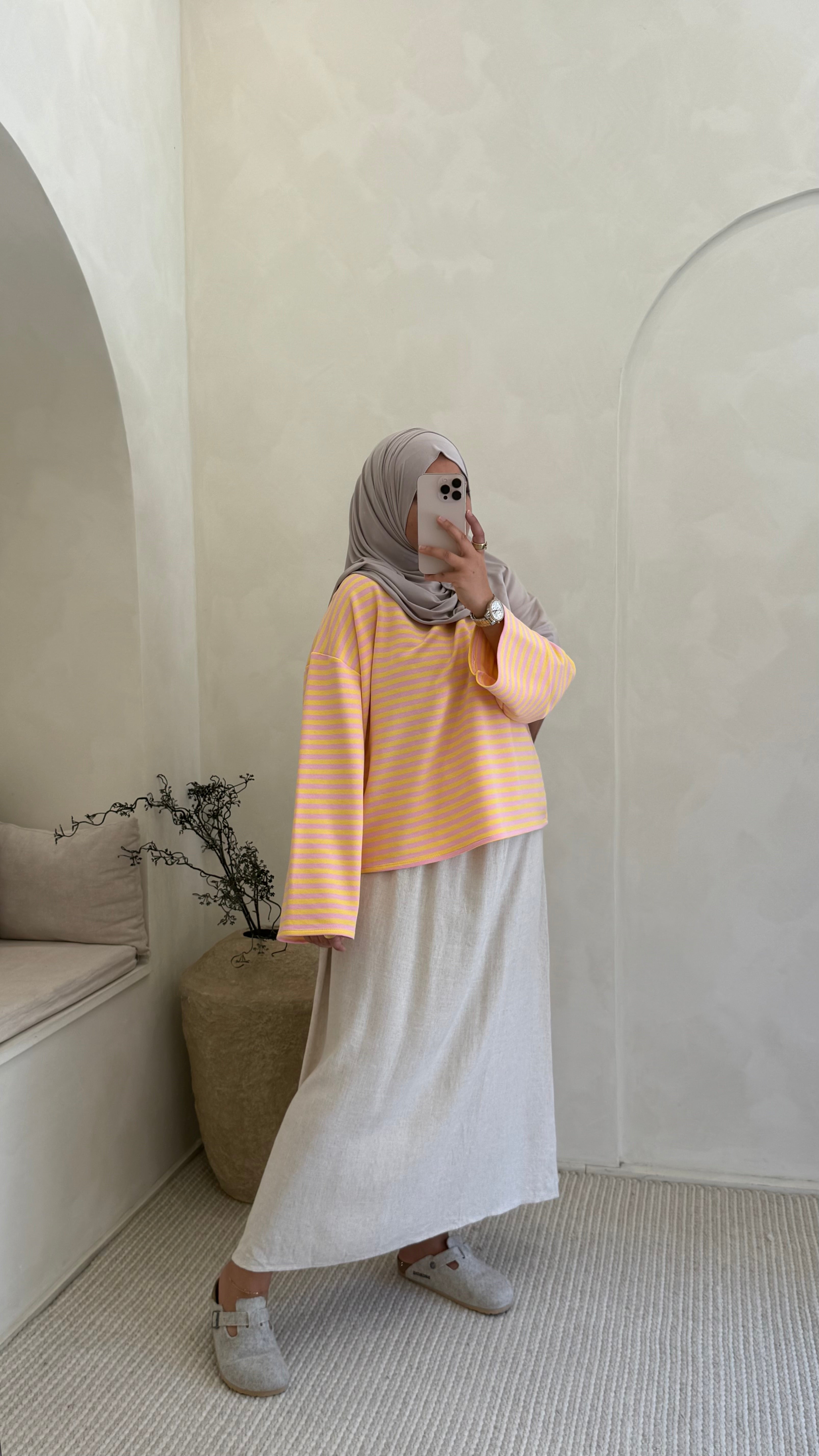Pull Solal Rose et jaune